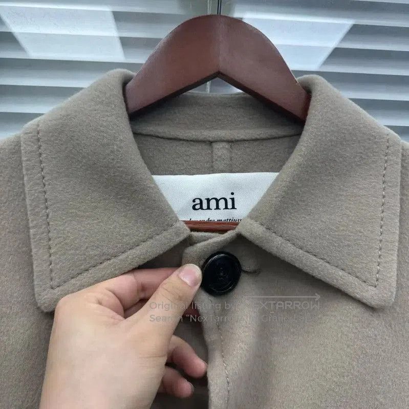 AMI AMI Beige Cashmere Women's Coat . Size L / US 10 / IT 46 - 3 Thumbnail