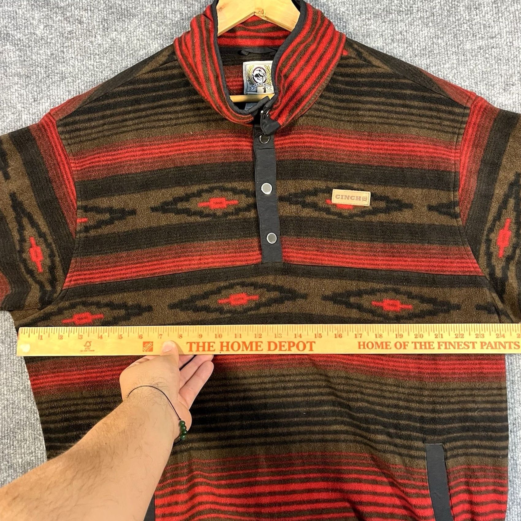 Vintage Cinch Fleece Pullover Jacket Mens XL Aztec Southwestern Western Navajo Snap Size US XL / EU 56 / 4 - 4 Thumbnail