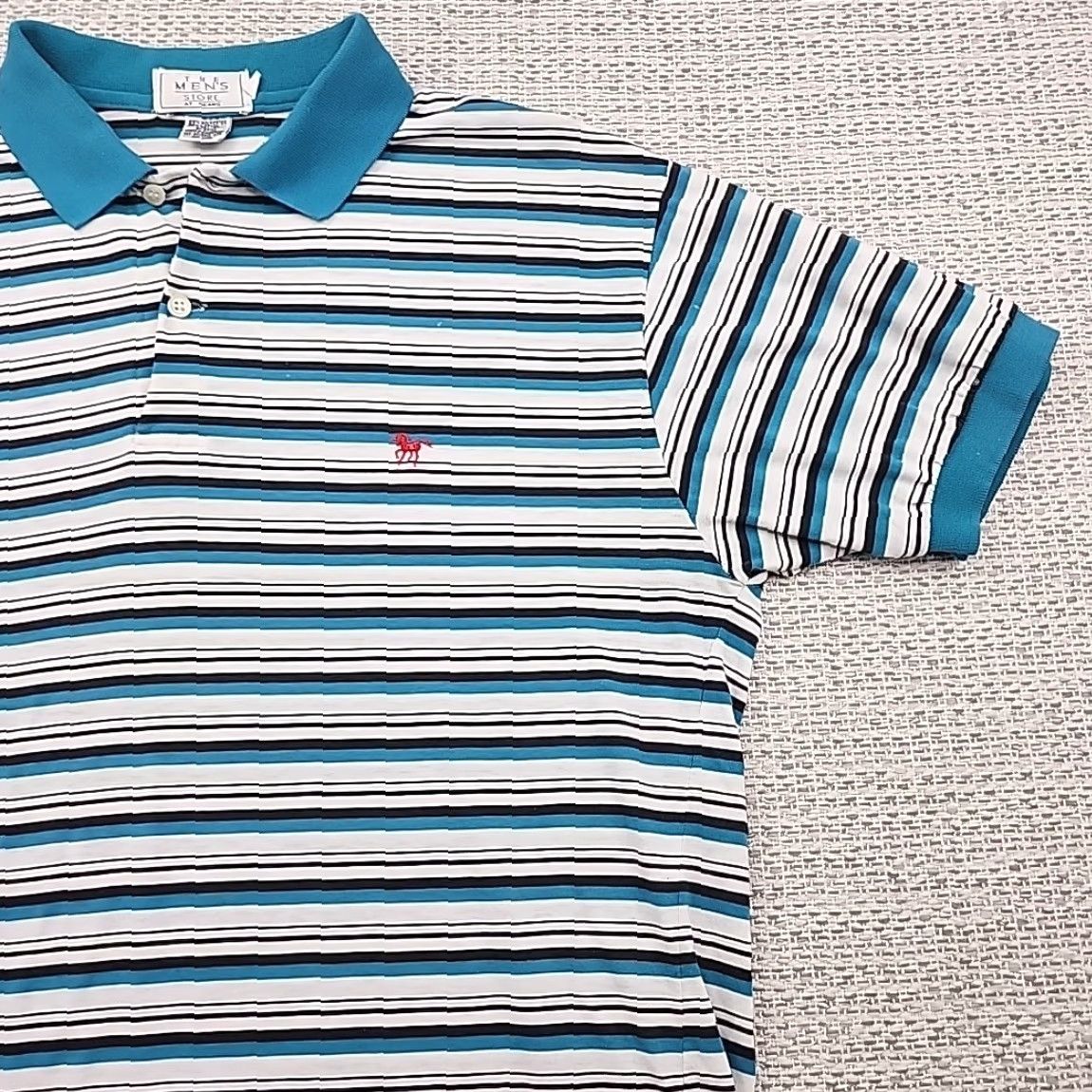 Sears VINTAGE The Men's Store at Sears Polo Golf Shirt Mens L Dad Short Sleeve Striped Polo Size US L / EU 52-54 / 3 - 2 Thumbnail