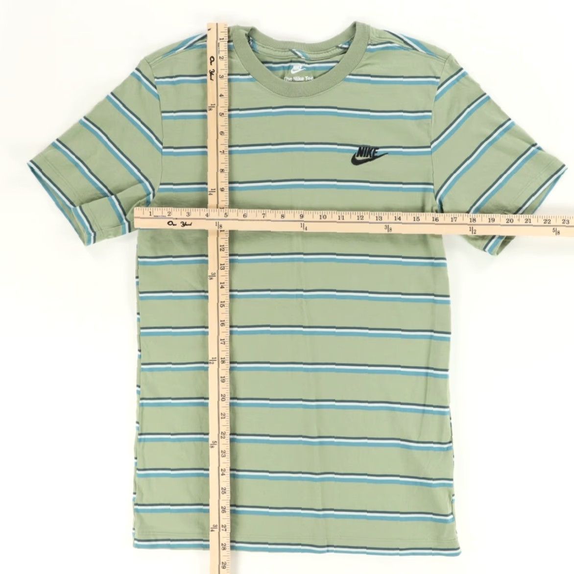 Nike Nike Embroidered Tee Striped T-Shirt Green Men's S Size US S / EU 44-46 / 1 - 3 Thumbnail