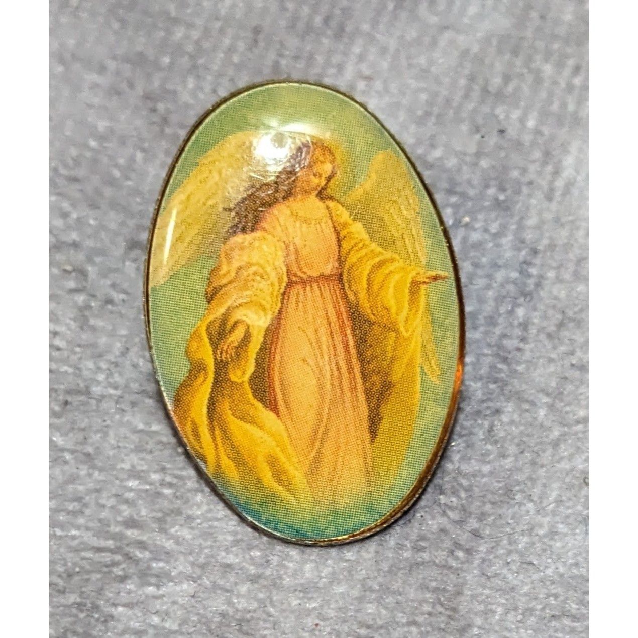 Other Vintage Guardian Agnel Blue And Cream Oval Pin Size ONE SIZE - 4 Thumbnail