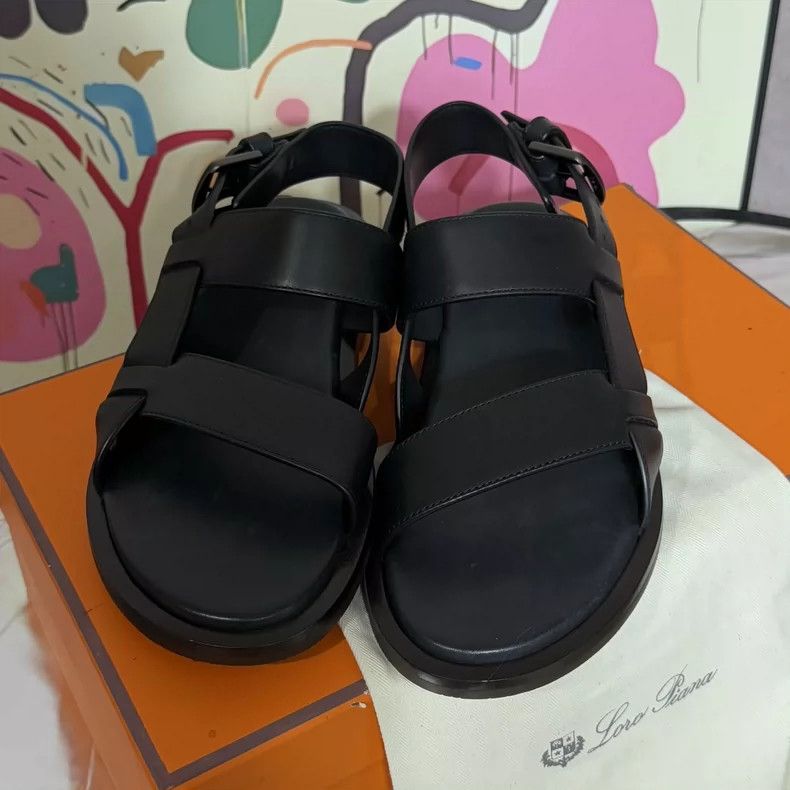 Loro Piana LORO PIANA Black sandals Size US 7 / EU 40 - 2 Thumbnail