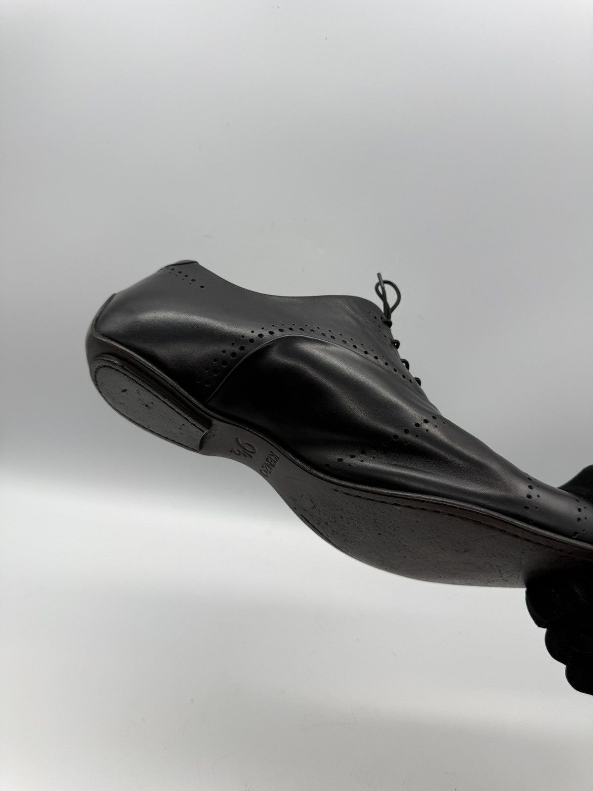 Kenzo KENZO HOMME-Roy Krejberg Era-Sculpted-Black Brogue Oxfords Size US 10.5 / EU 43-44 - 16 Thumbnail