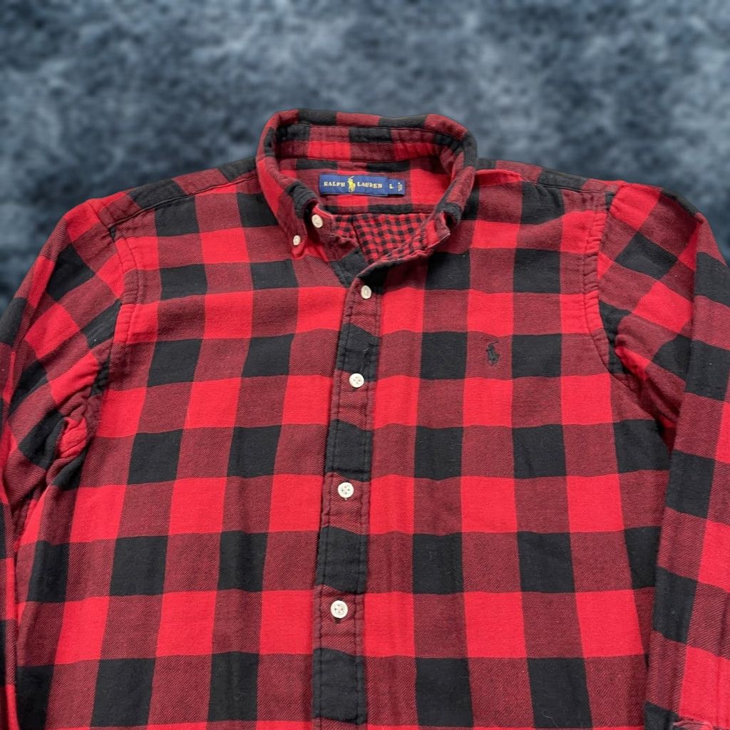 Ralph Lauren Ralph Lauren Shirt Mens Large Red Black Buffalo Plaid Flannel Button-Down Casual Size US L / EU 52-54 / 3 - 1 Thumbnail