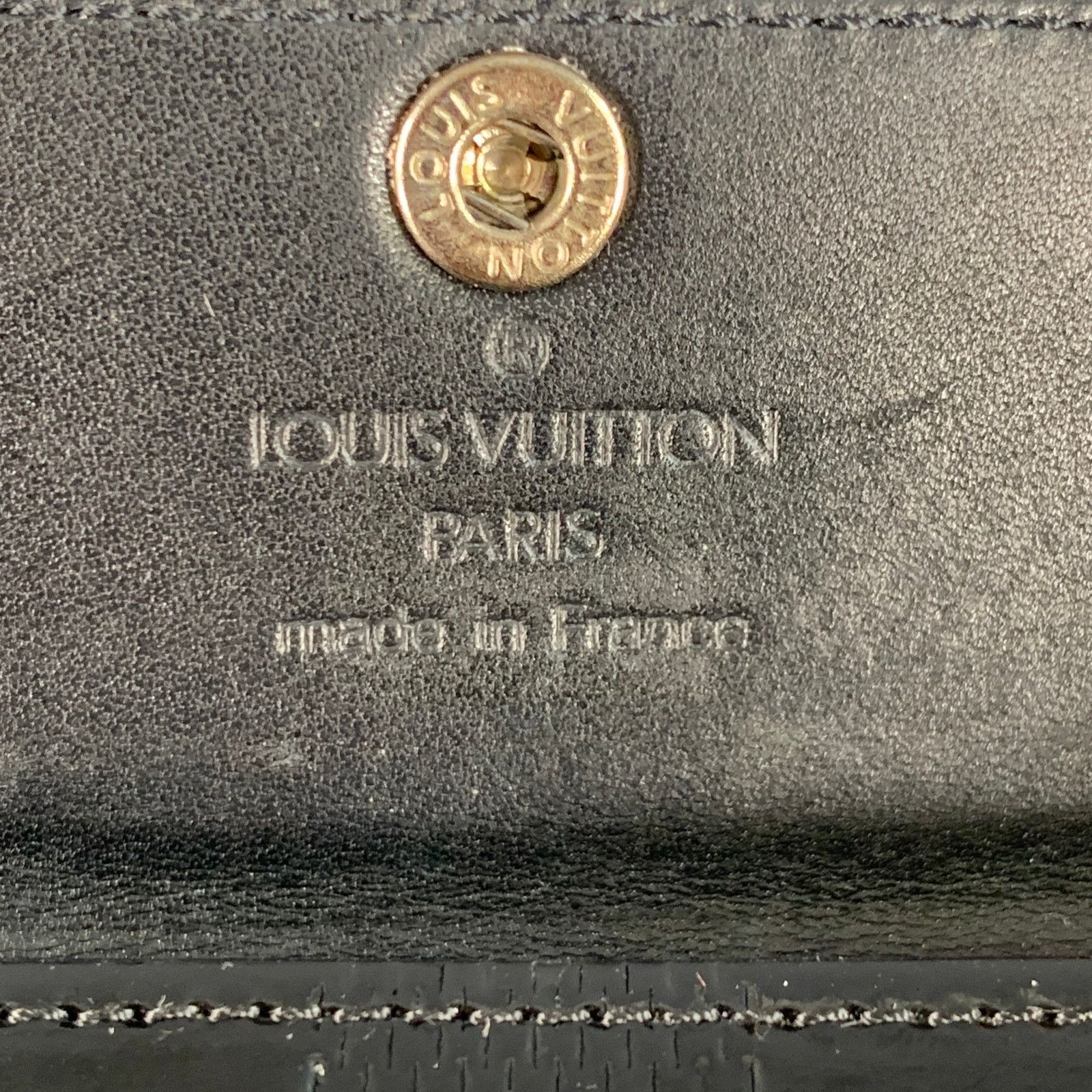 Louis Vuitton LOUIS VUITTON Black Damier Embossed Patent Leather Wallet Size ONE SIZE - 5 Thumbnail