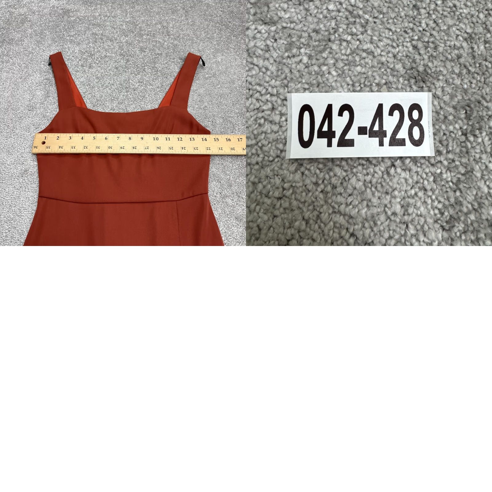 Vintage Babaton Dress Womens 0 Rust Orange Midi Sheath Square Neck Side Slit Size XS / US 0-2 / IT 36-38 - 9 Thumbnail