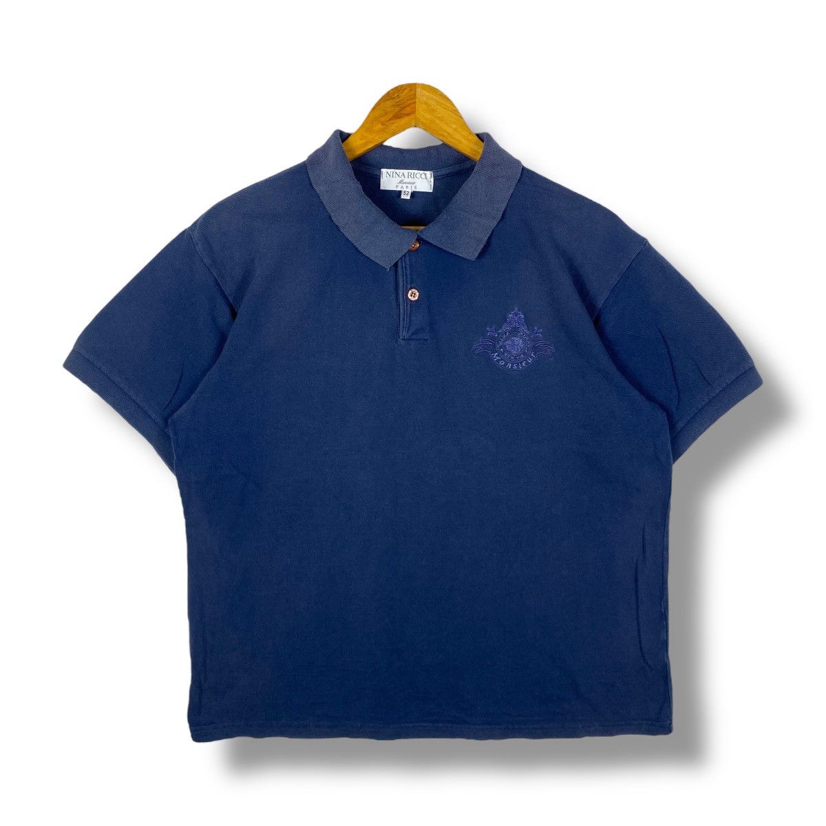Other Vintage NINA RICCI Monsieur Paris Embroidery Logo Faded Polo Size US M / EU 48-50 / 2 - 1 Thumbnail