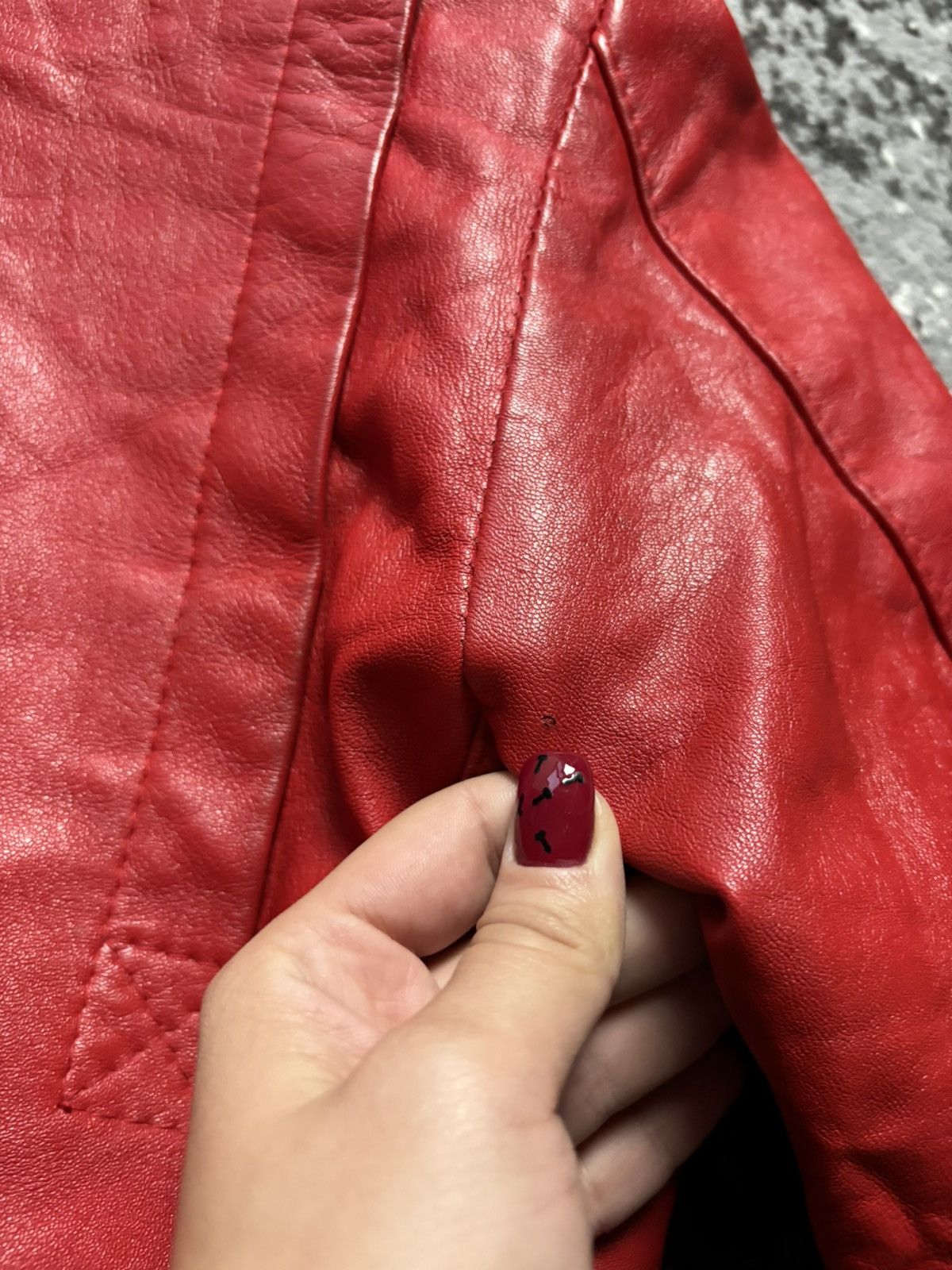 Japanese Brand × Vera Pelle Red leather biker jacket Vera Pelle with silver buckle Size M / US 6-8 / IT 42-44 - 9 Thumbnail