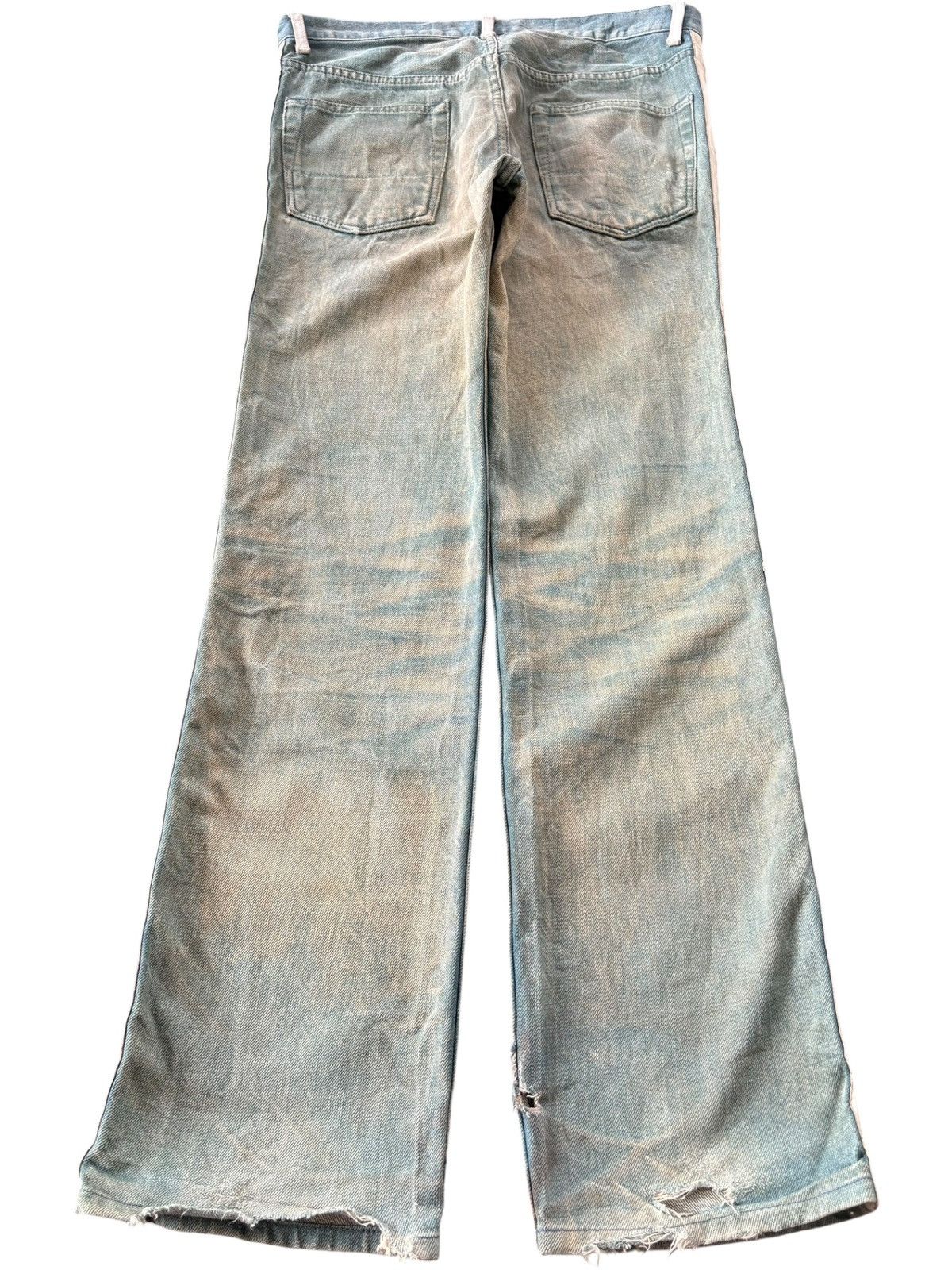 ABAHOUSE VTG Y2K Abahouse Super Mud Wash Striped Loose Jeans Size 33" - 2 Thumbnail