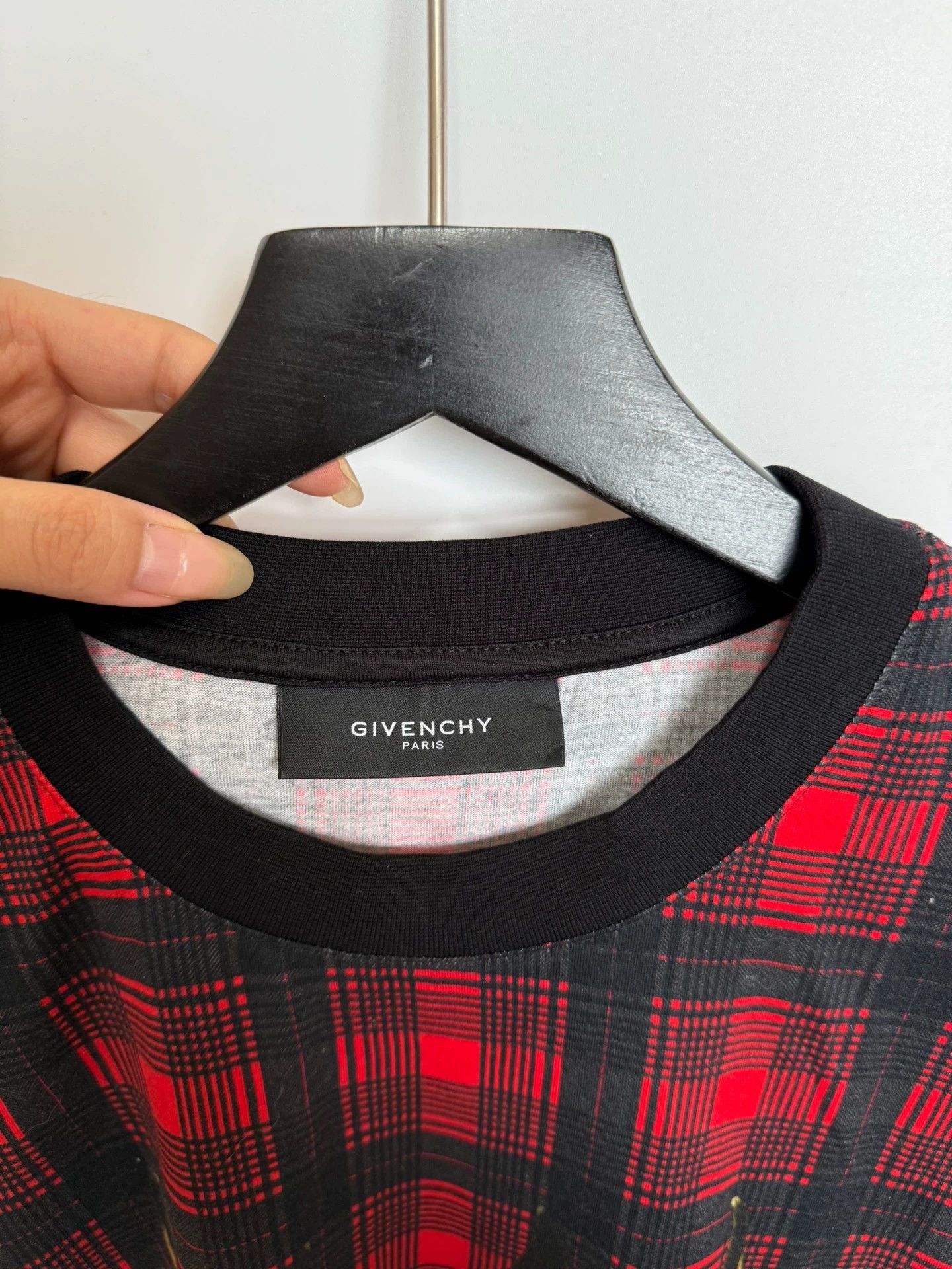 Givenchy Givenchy Red Plaid Double Doberman Logo T-Shirt XS Size US XS / EU 42 / 0 - 5 Thumbnail
