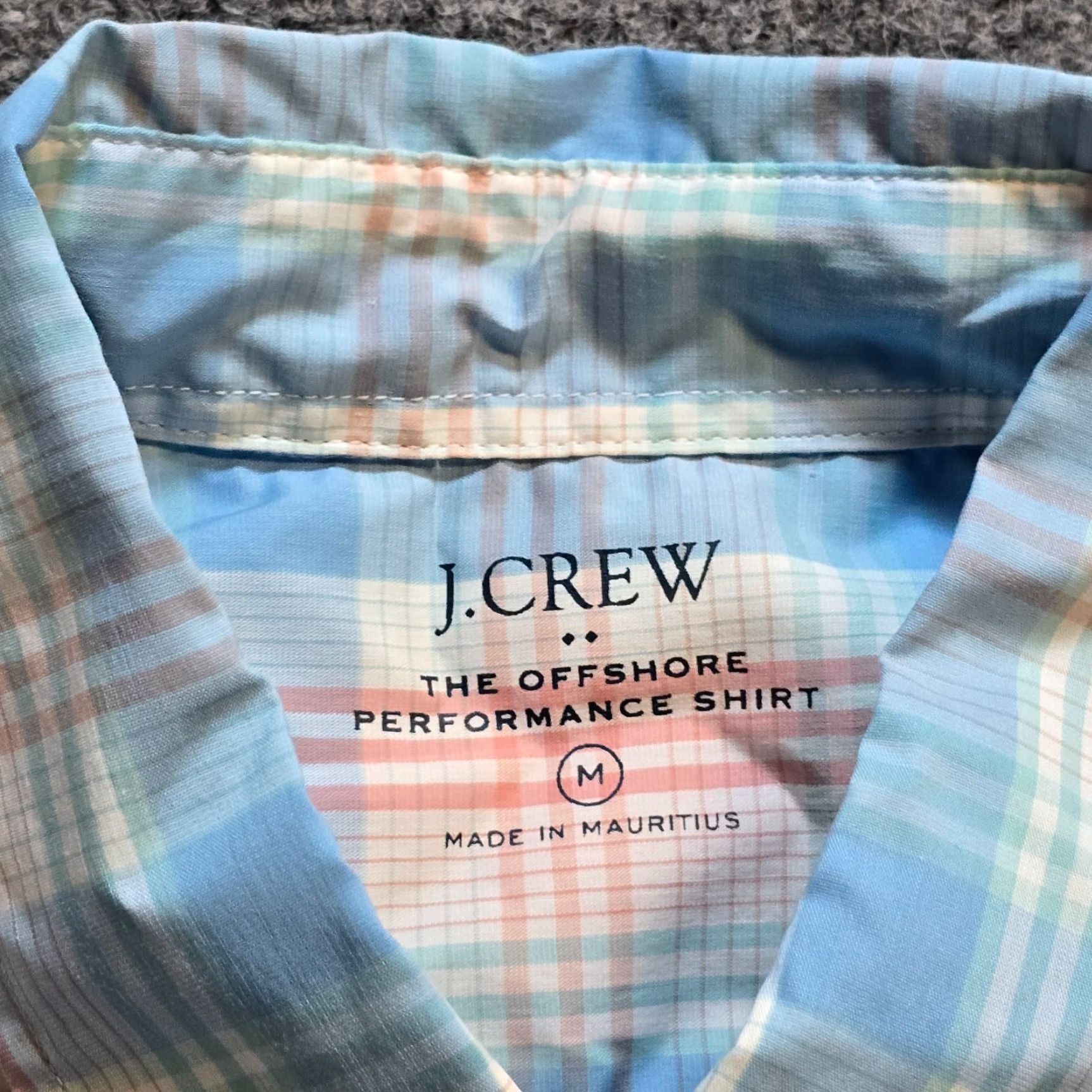 J.Crew J Crew Shirt Mens Medium Blue Plaid Performance Nylon Blend Button-Up Career Preppy Size US M / EU 48-50 / 2 - 4 Thumbnail