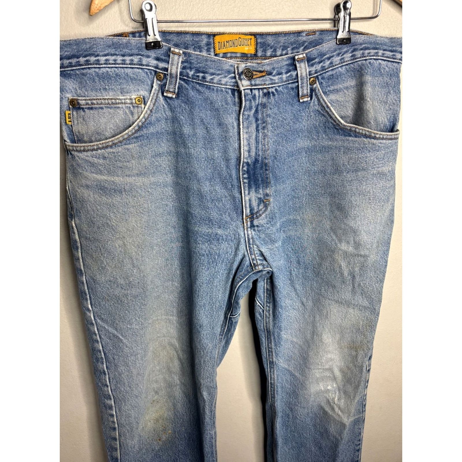 Vintage Vintage Diamond Gusset Jeans Mens 36x31 Blue Denim USA Made 4742 Jeans Regular 36 Blue USA Mens Size US 36 / EU 52 - 2 Thumbnail