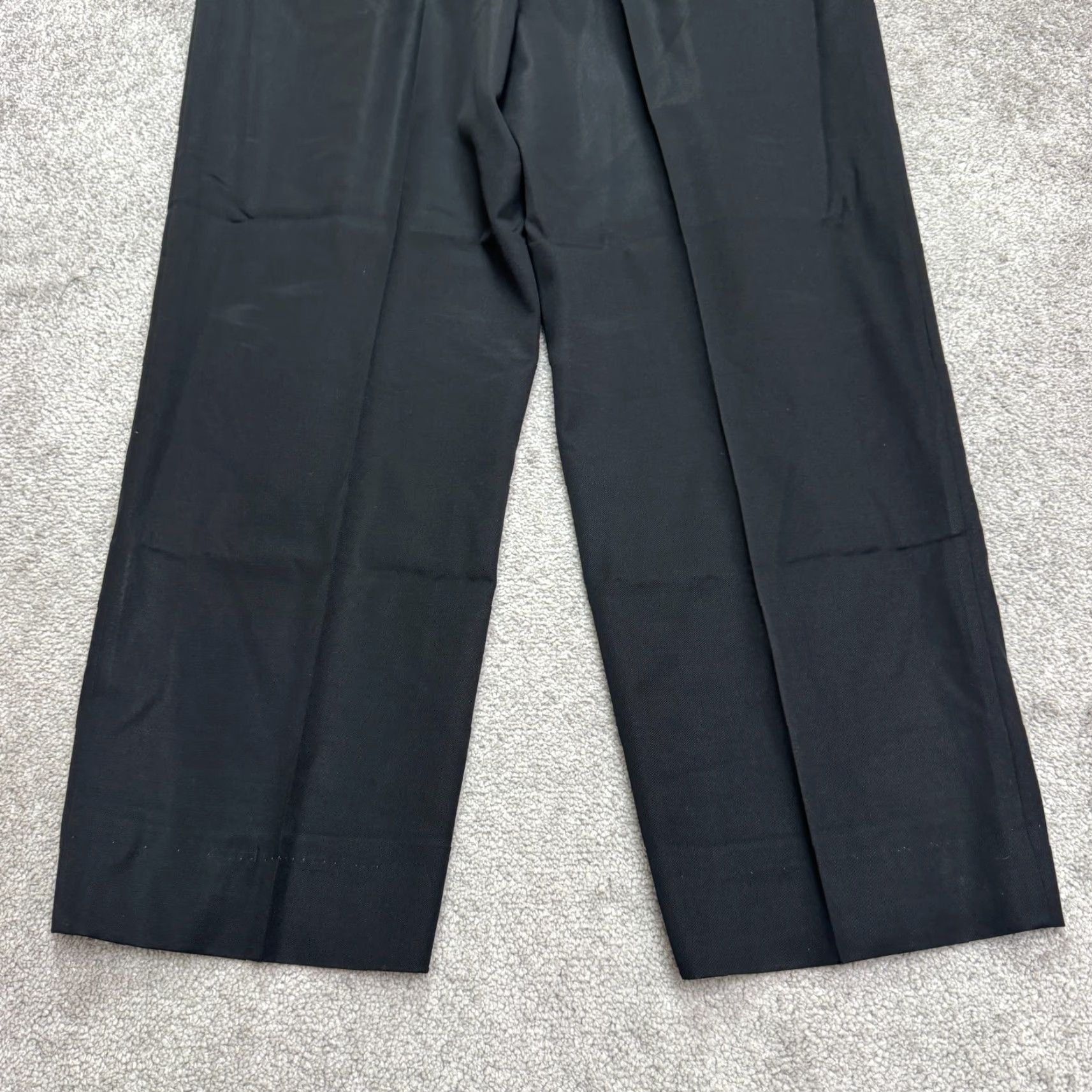 Zanella VINTAGE Zanella 90s Wool Dress Pants Mens 38x31 Black Straight Leg Classic Designer Size US 38 / EU 54 - 3 Thumbnail