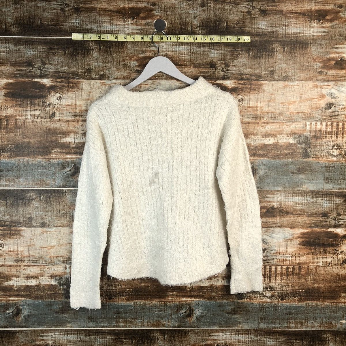 Homespun Knitwear × Japanese Brand DLL E Hypen Of World Gallery White mohair Knitwear #C044 Size M / US 6-8 / IT 42-44 - 11 Thumbnail