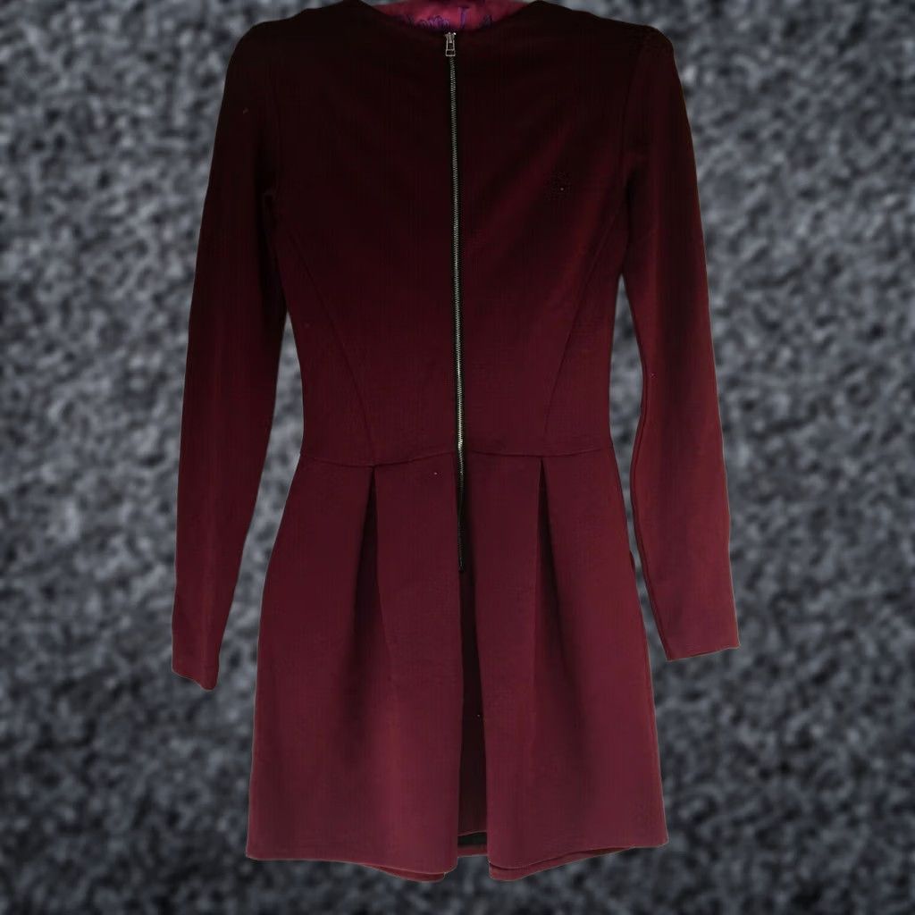 Vintage Wilfred Women's Long Sleeve Fit & Flare Tartine Dress Plum Size 2 2D 10 Size XS / US 0-2 / IT 36-38 - 1 Thumbnail