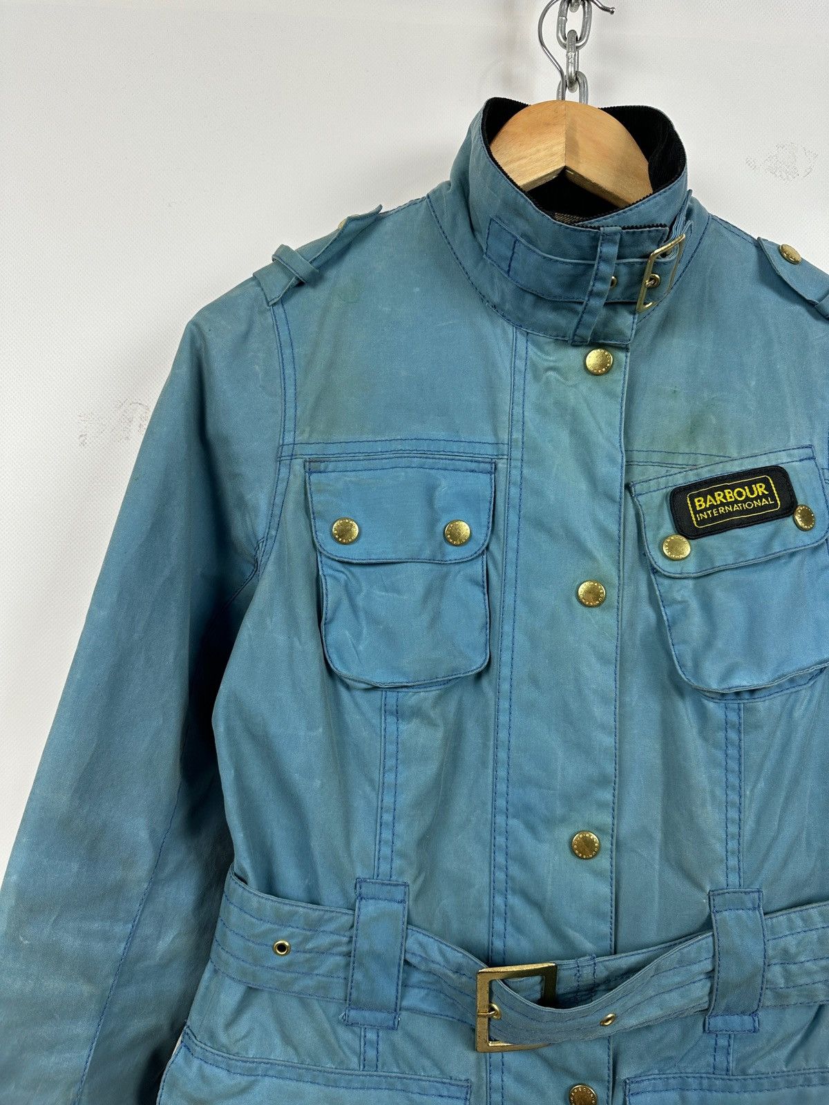 Barbour Vintage Barbour Blue Summer Wax International Coat Jacket Size S / US 4 / IT 40 - 6 Thumbnail