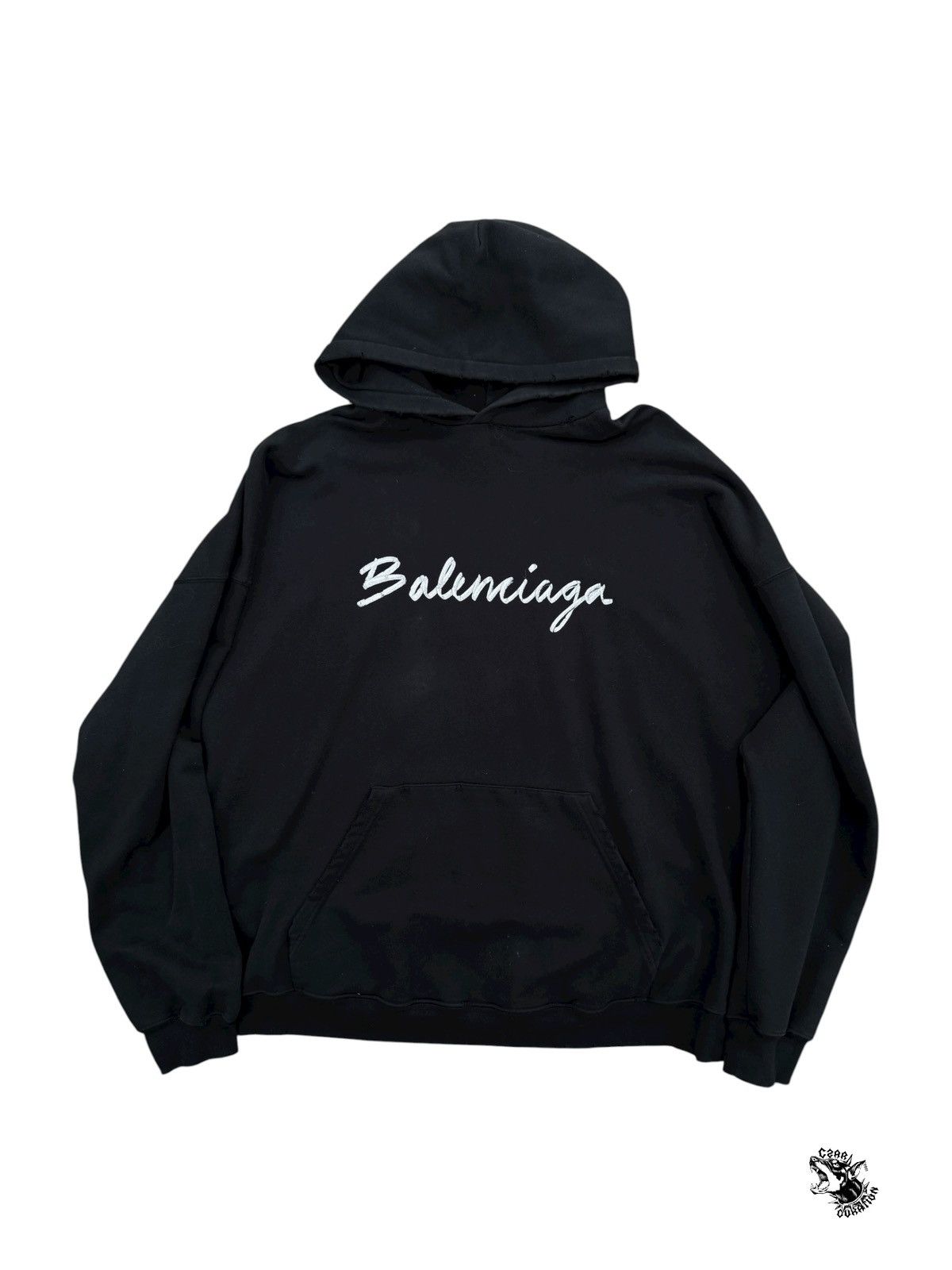 Balenciaga Balenciaga cursive spell out hoodie Size US L / EU 52-54 / 3 - 1 Thumbnail