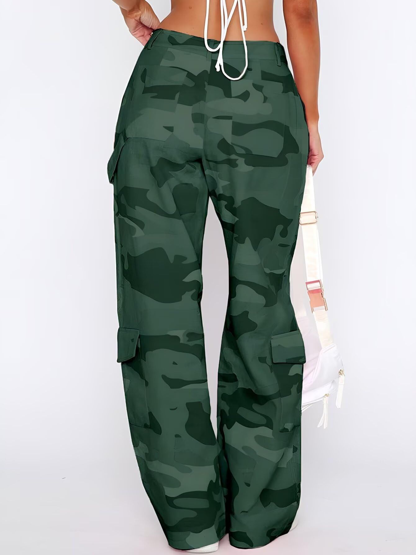 Other Women Baggy Wide Leg Mid Waist Causal Y2K Pants with Pockets Size US 34 / EU 50 - 4 Thumbnail