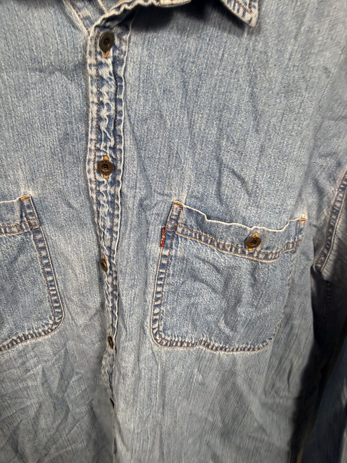 Levi's Vintage Distressed Levis Denim Western Button Up Shirt Size US XL / EU 56 / 4 - 7 Thumbnail