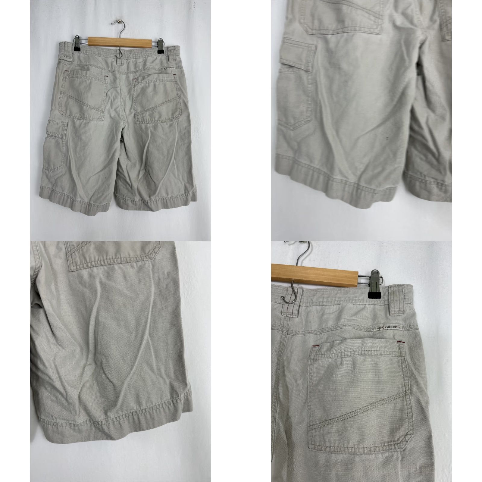 Vintage Columbia Mens Cargo Shorts Beige Cotton 34x10.5 Hiking Cargo Pockets Easy Care Lightweight - Mens Size US 34 / EU 50 - 8 Thumbnail