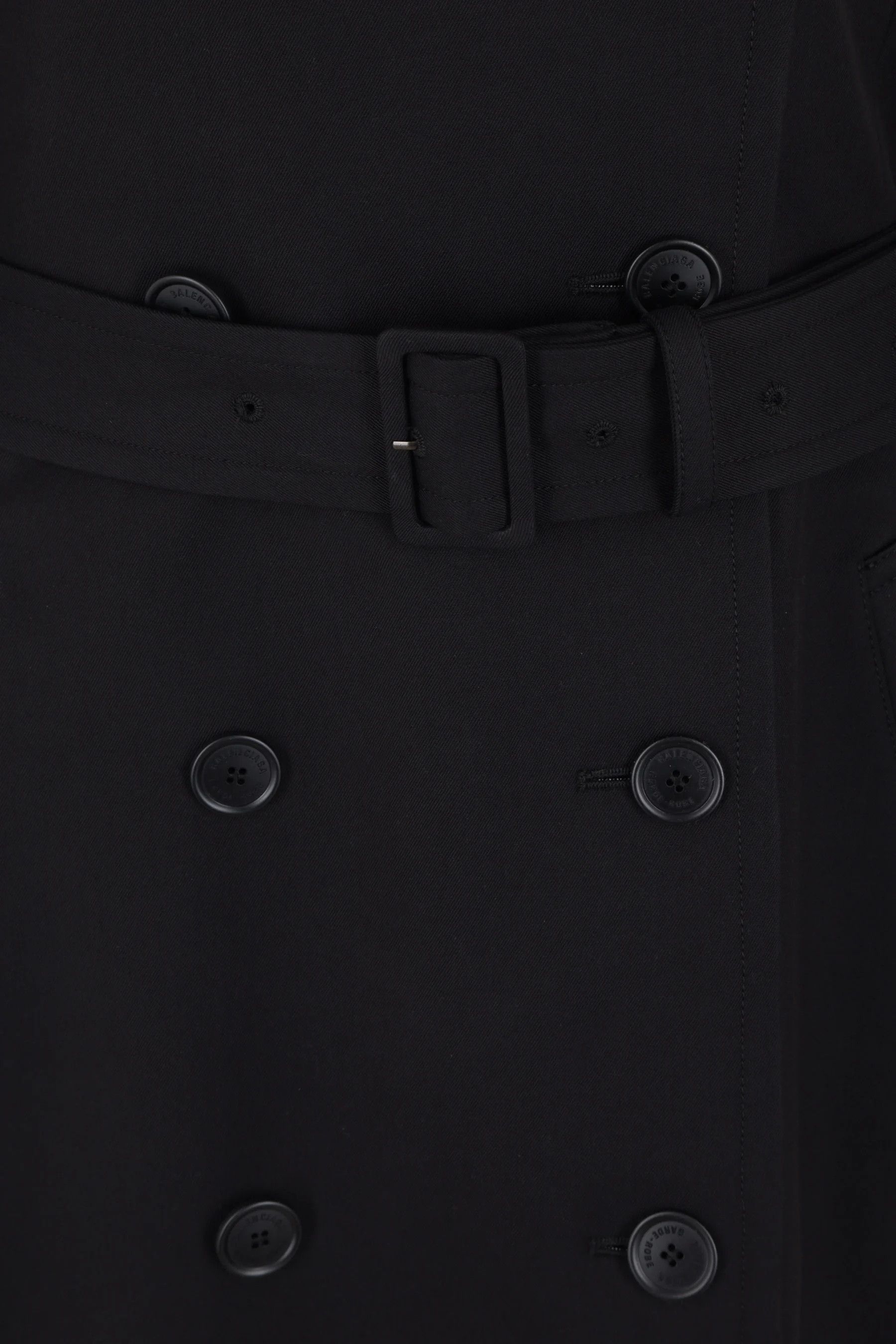 Balenciaga o1tr1nto0326 Hourglass Trench Coat in Black Size S / US 4 / IT 40 - 3 Thumbnail