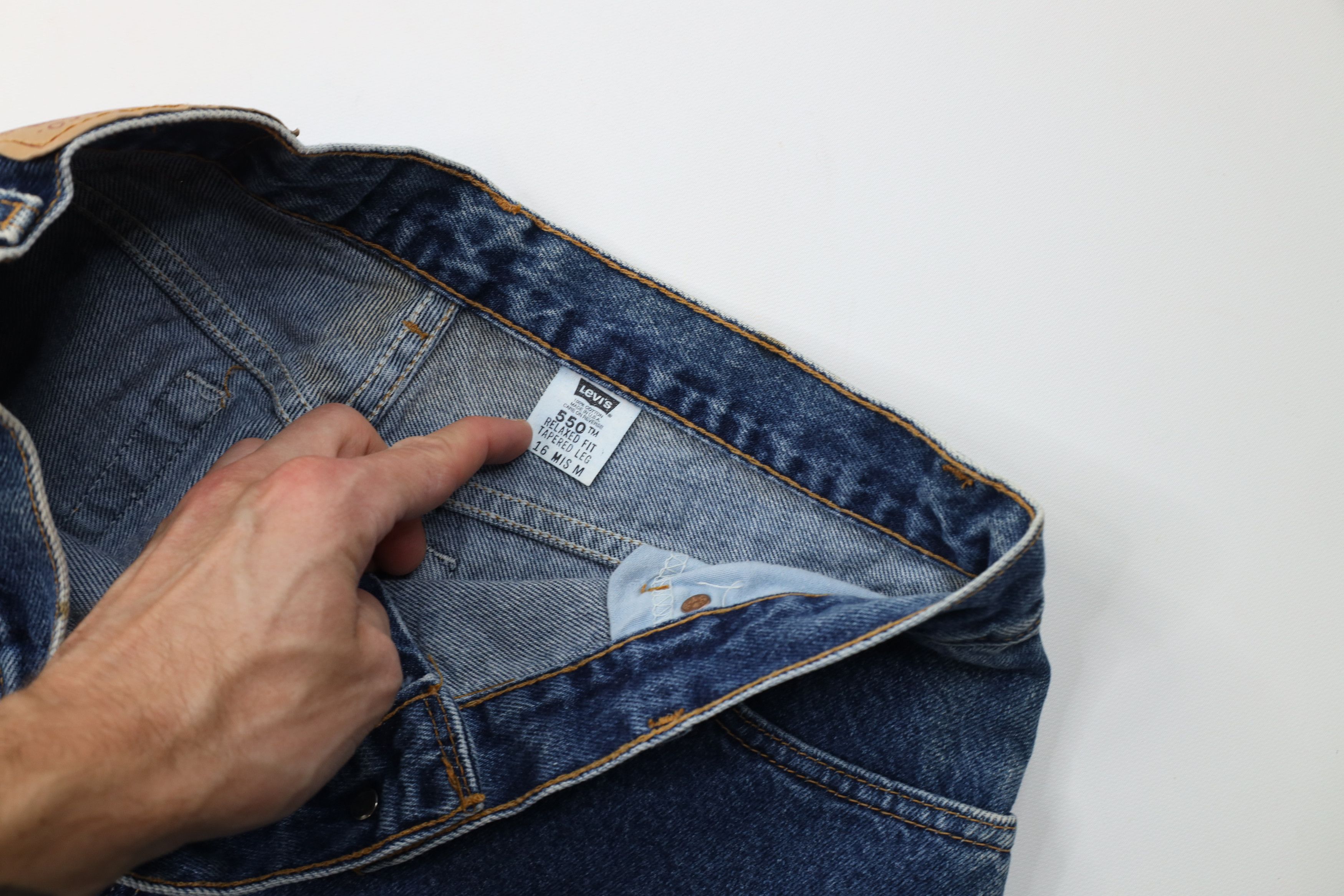 Levi's Vintage Y2K 2001 Levis 550 Relaxed Fit Tapered Leg Jeans USA Size 38" / US 16 / IT 52 - 8 Thumbnail