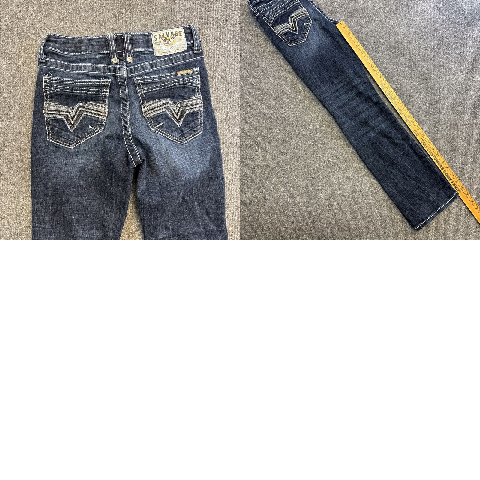 Vintage VINTAGE Salvage Chaos Boot Cut Blue Jeans Women's 14R Regular Size 14R Blue Size 36" / US 14 / IT 50 - 8 Thumbnail