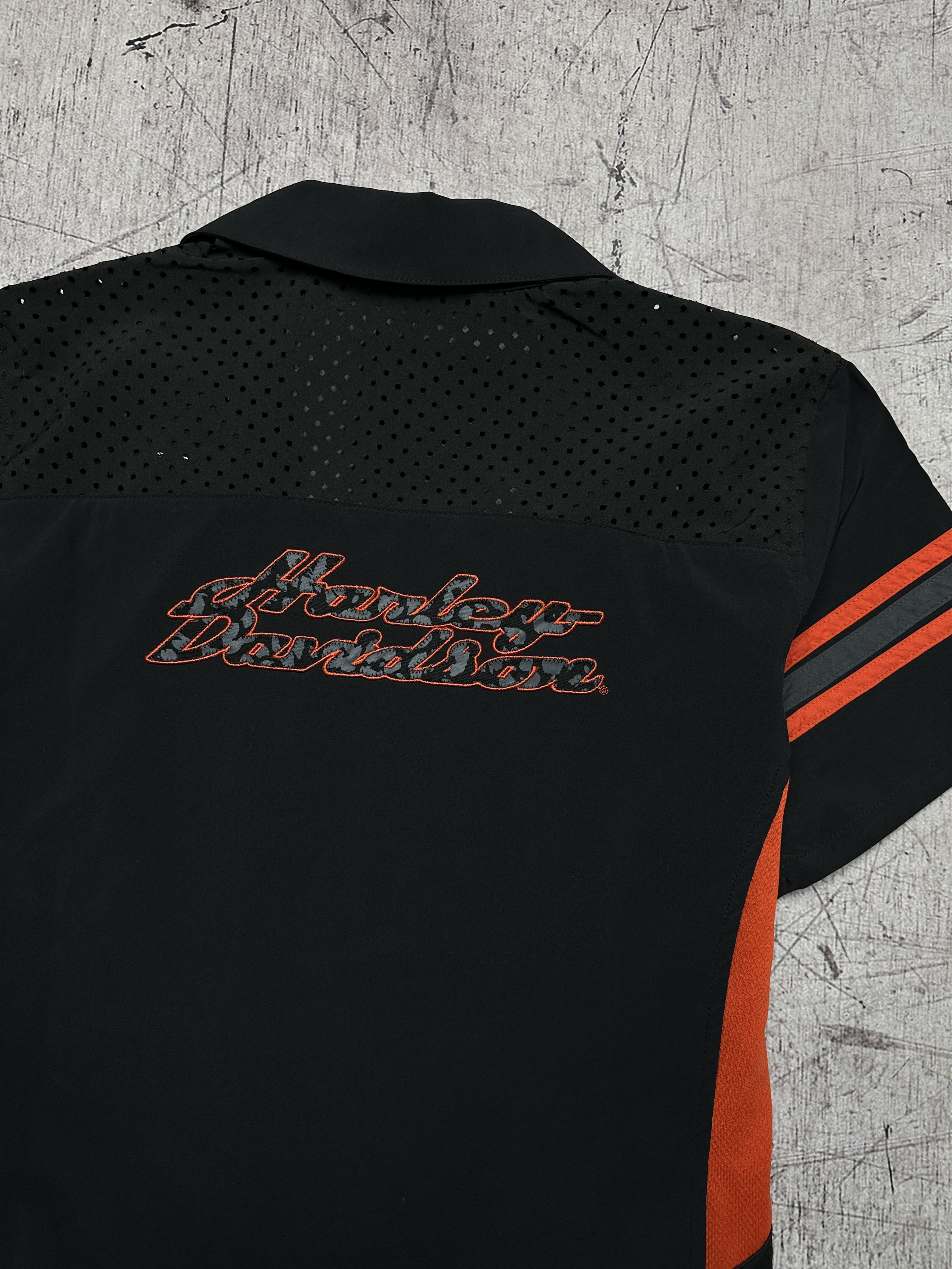 Harley Davidson Harley Davidson Vintage Womens Full Zip Polo Shirt Size M / US 6-8 / IT 42-44 - 2 Thumbnail