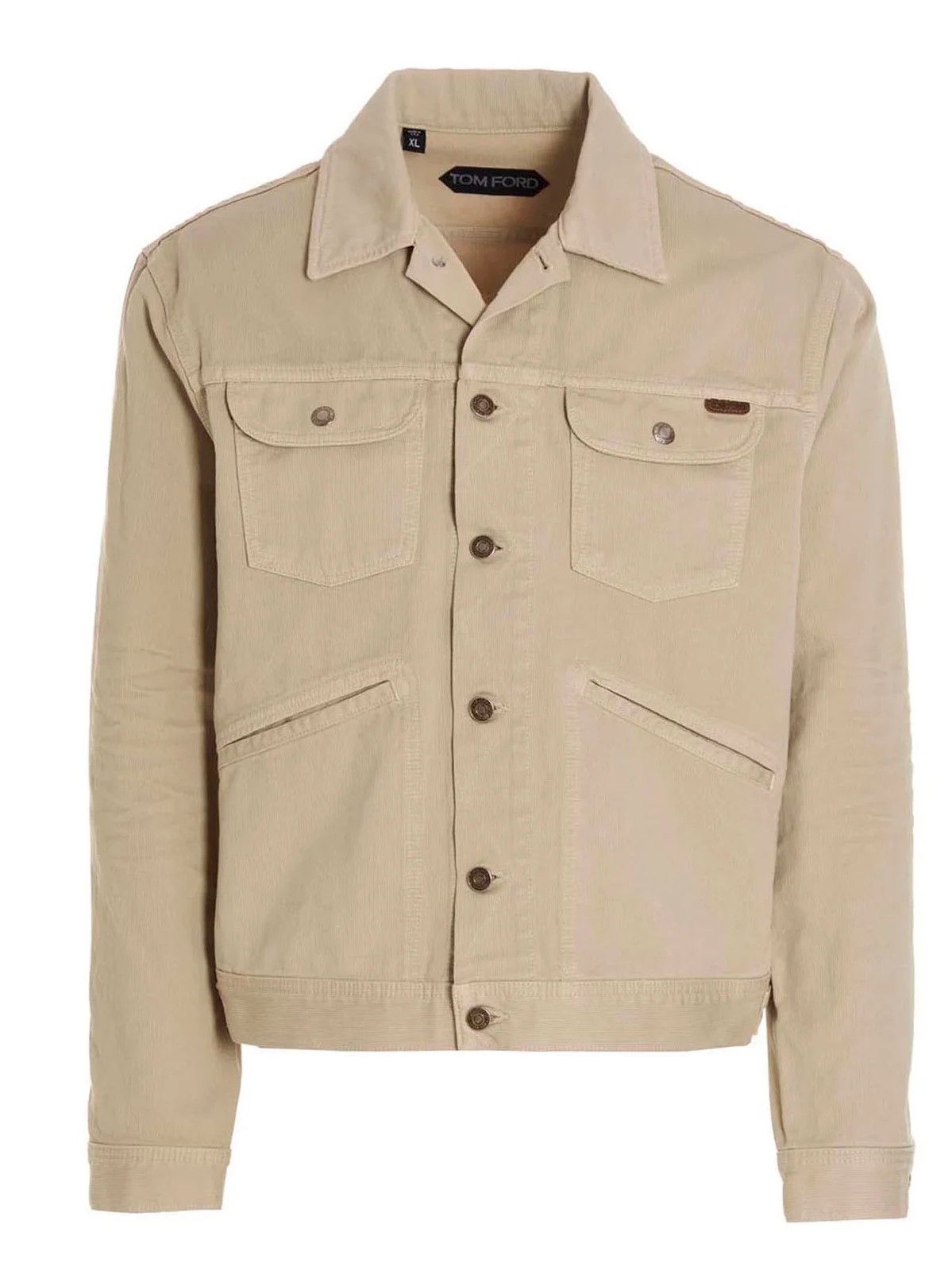 image of Tom Ford Trucker Denim Jacket In Neutral, Men's (Size Small)