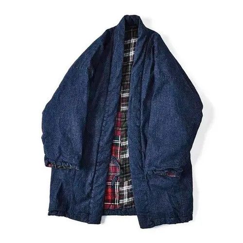image of New Special Release Denim Kimono Cardigan Noragi, Men's (Size XL)