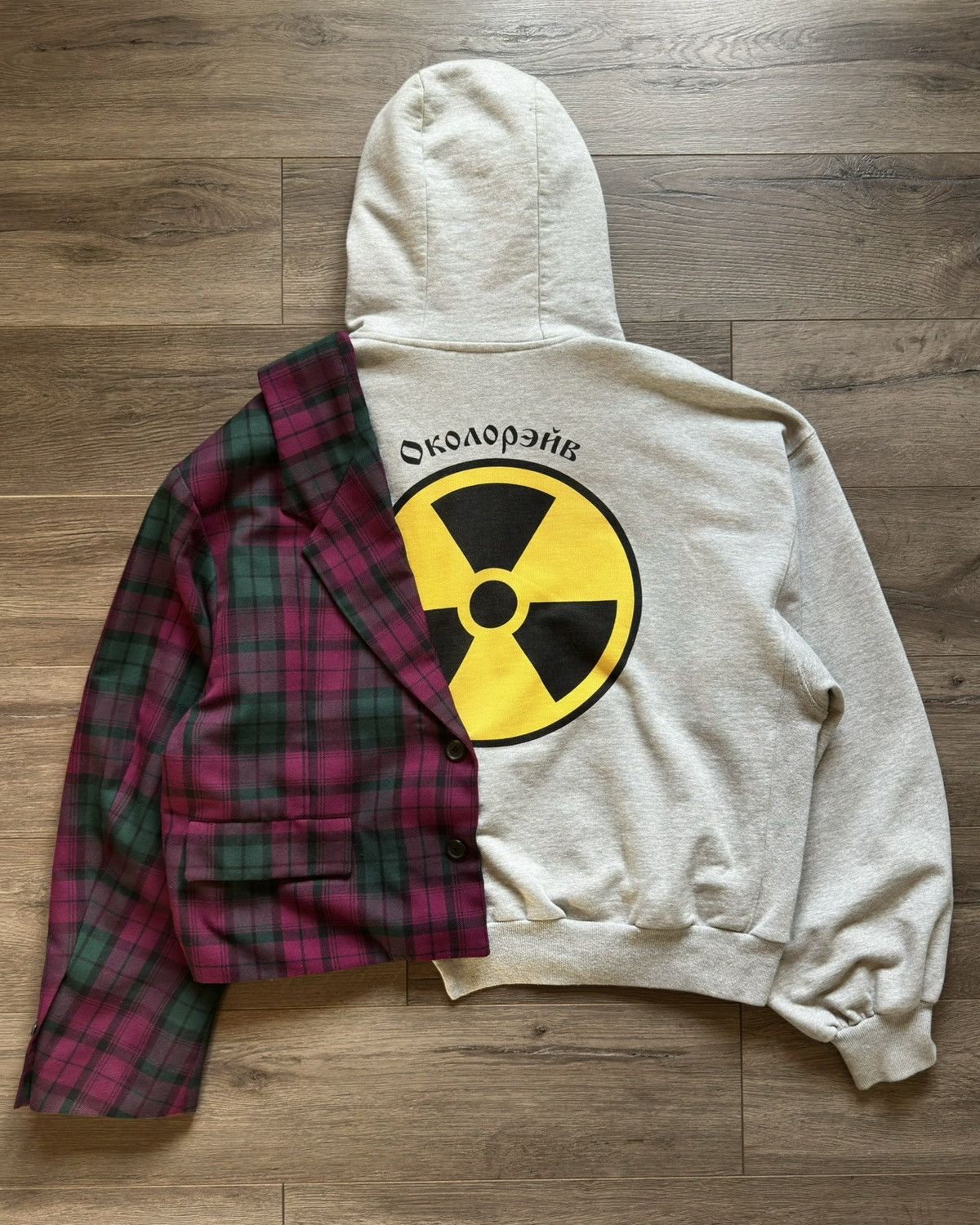 Gosha Rubchinskiy Gosha Rubchinskiy SS 2018 Hybrid ‘Hoodie/Blazer’ Jacket Size US S / EU 44-46 / 1 - 2 Thumbnail