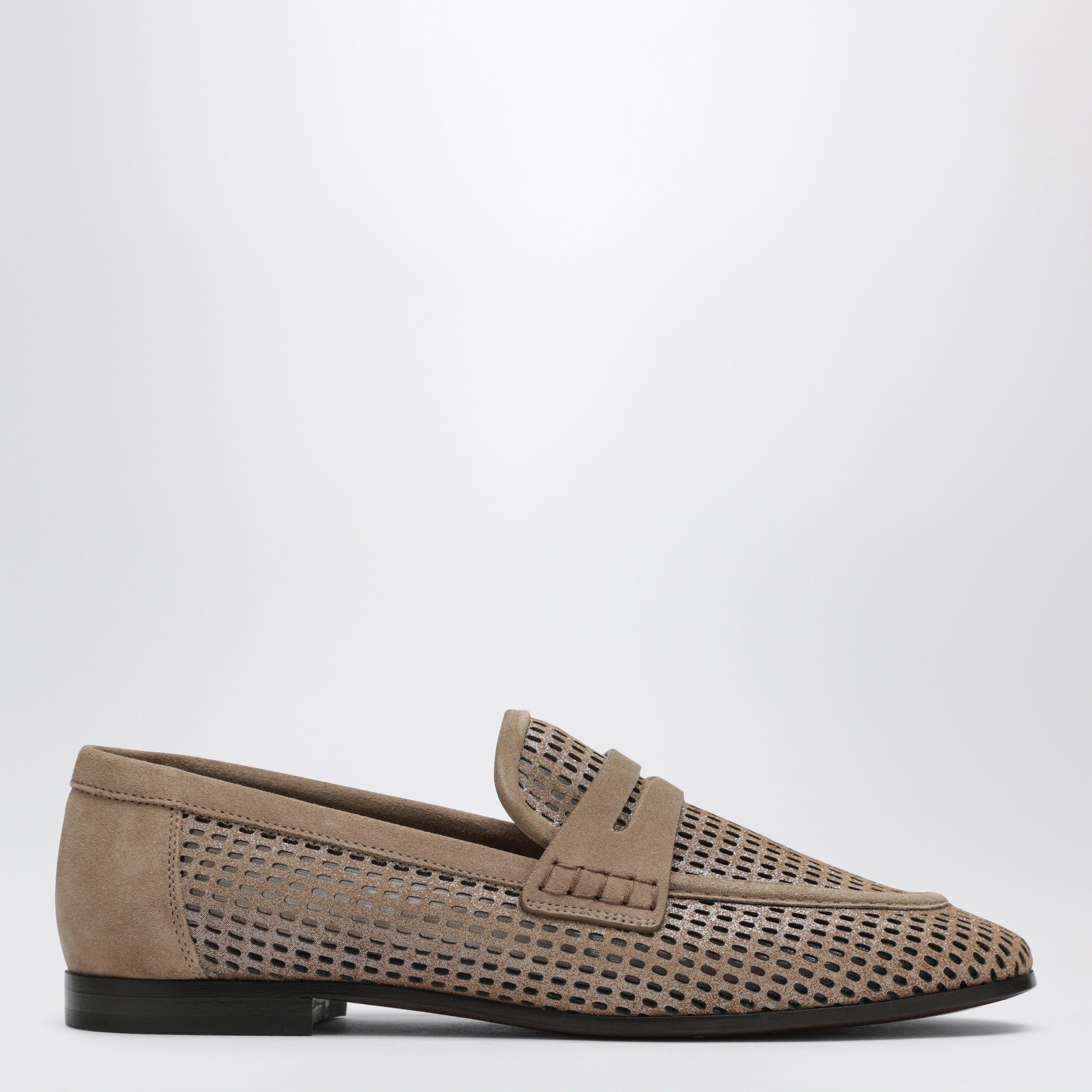 Brunello Cucinelli Brunello Cucinelli Brown Loafers In Sparkling Net Leather Size US 8 / IT 38 - 1 Thumbnail