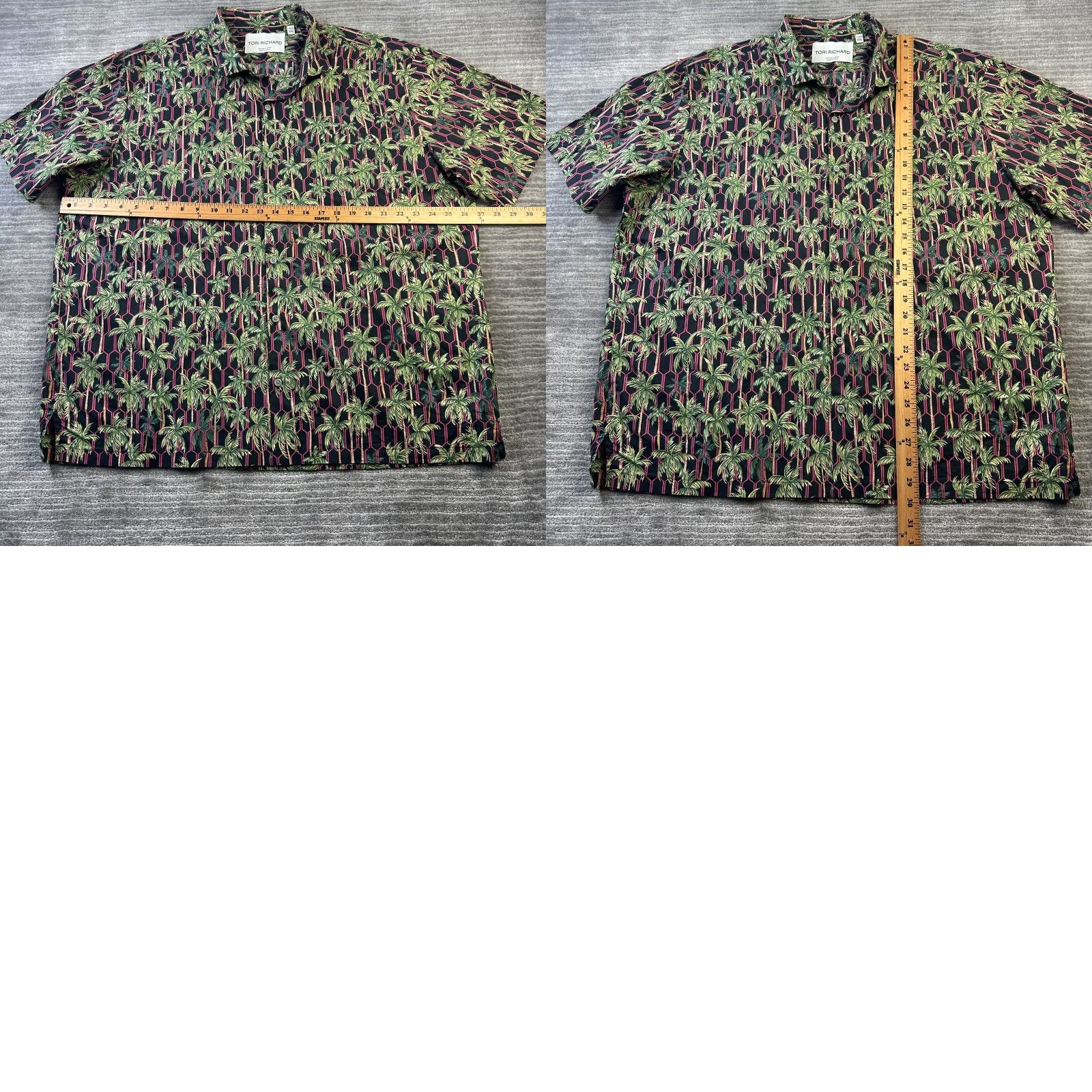 Tori Richard Tori Richard Shirt 2XL Mens Green Geometric Button-Up Short Sleeve Hawaiian Size US XXL / EU 58 / 5 - 8 Thumbnail