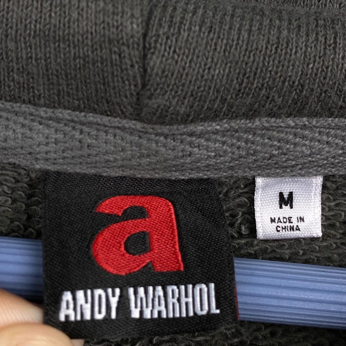 Andy Warhol × Vintage Vintage Andy Warhol Full Print Hoodie Ash Green Pullover Size US L / EU 52-54 / 3 - 5 Thumbnail