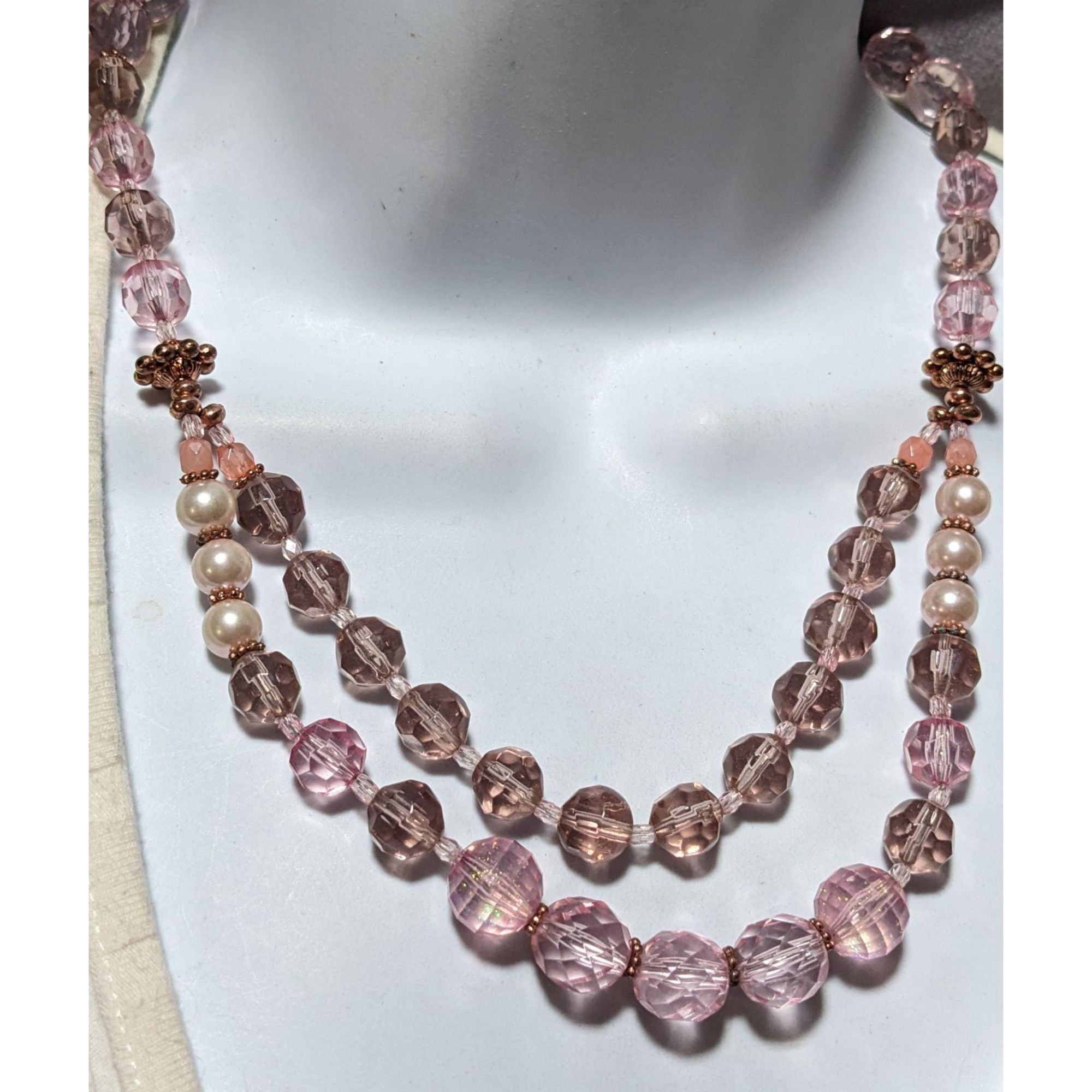Other Pink Coquette Glitter Beaded Pearl Necklace Size ONE SIZE - 6 Thumbnail