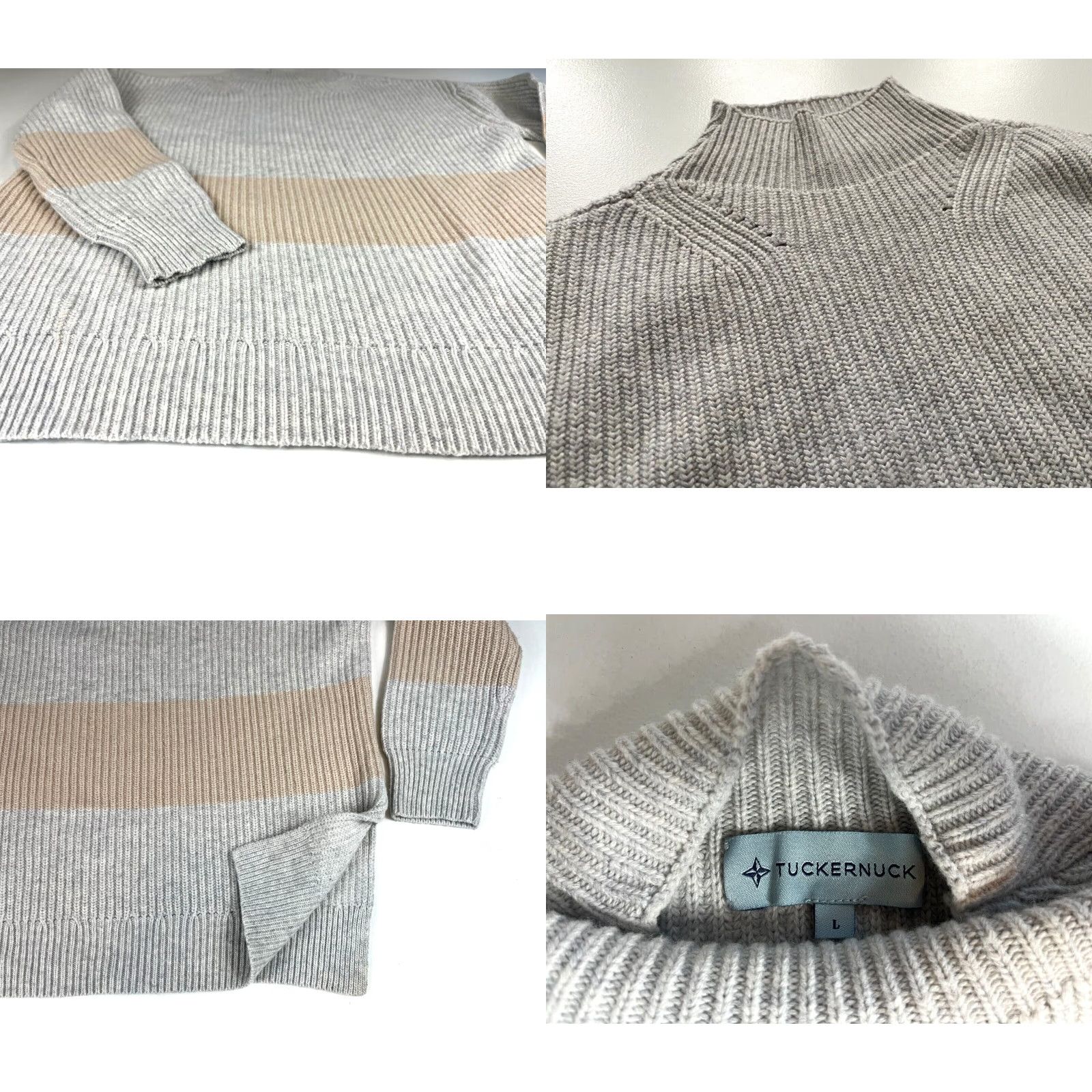 Vintage VINTAGE Tuckernuck Heather Broadway Striped Turtleneck Sweater Knit Wool Blend Sz L Size L / US 10 / IT 46 - 8 Thumbnail