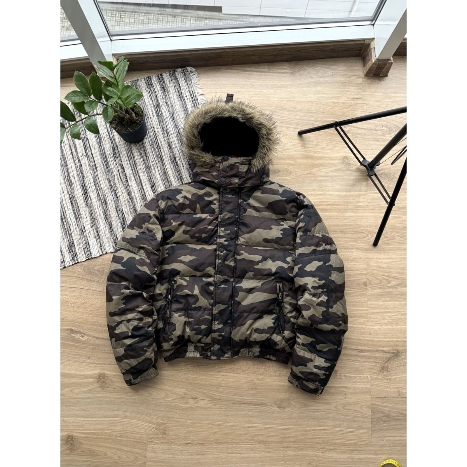 Schott VINTAGE Schott NYC MILITARY DOWN CAMO BOMBER JACKET FAUX FUR FLEECE Size M MEN Size US M / EU 48-50 / 2 - 6 Thumbnail