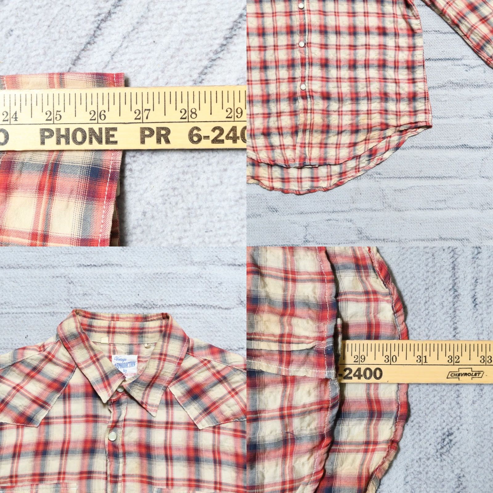 Levi's Levis Vintage Clothing Saw Tooth Plaid Western Shirt S Red Mens XS? Size US S / EU 44-46 / 1 - 8 Thumbnail
