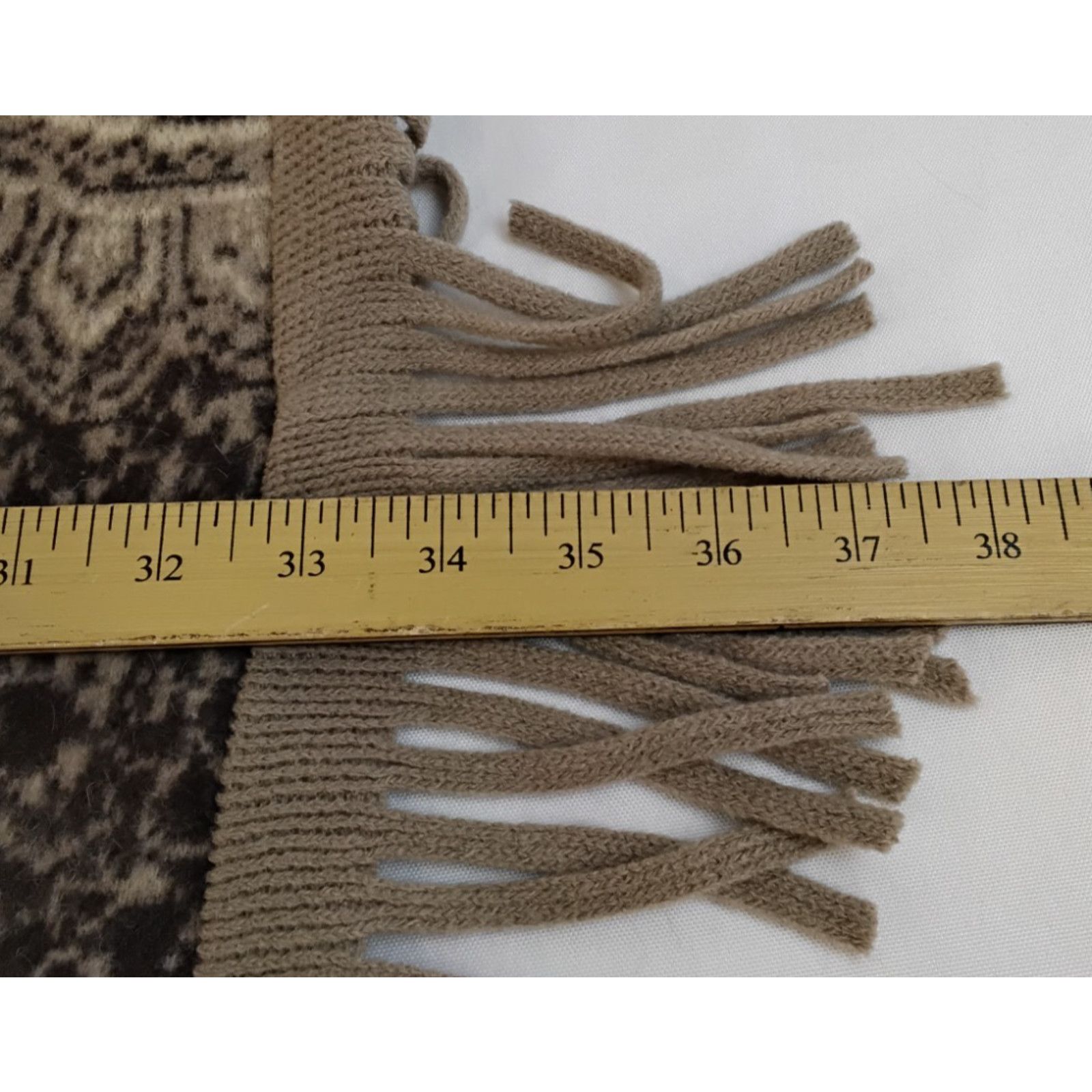 Elie Tahari Tahari Shawl One Size Brown Paisley Fur Trim Fringe NWT Size L / US 10 / IT 46 - 18 Thumbnail