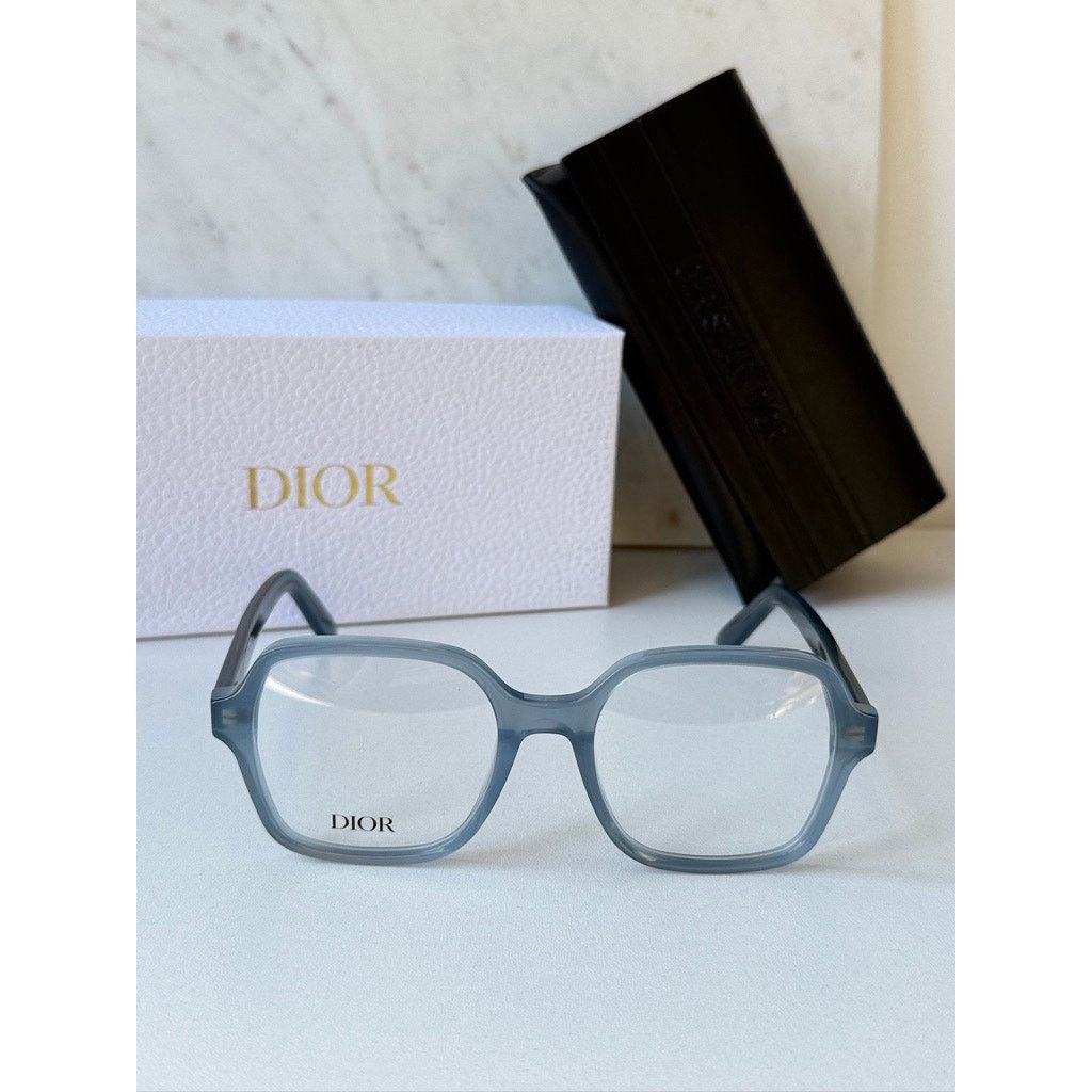 Dior NEW Dior DiorMidnightO S1I Square Eyeglasses Frames in Blue Size ONE SIZE - 4 Thumbnail