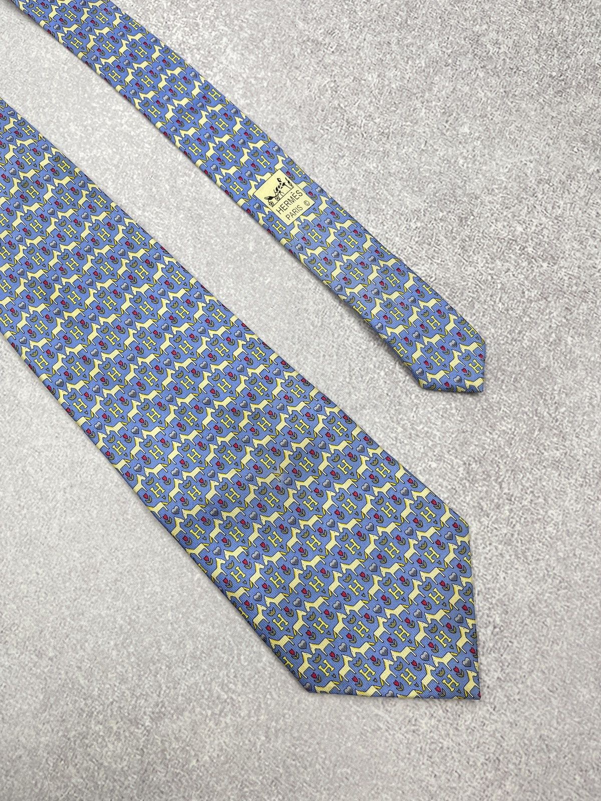 Hermes Vintage Hermes Silk Tie Monogram France Design Y2K Luxury Size ONE SIZE - 1 Thumbnail