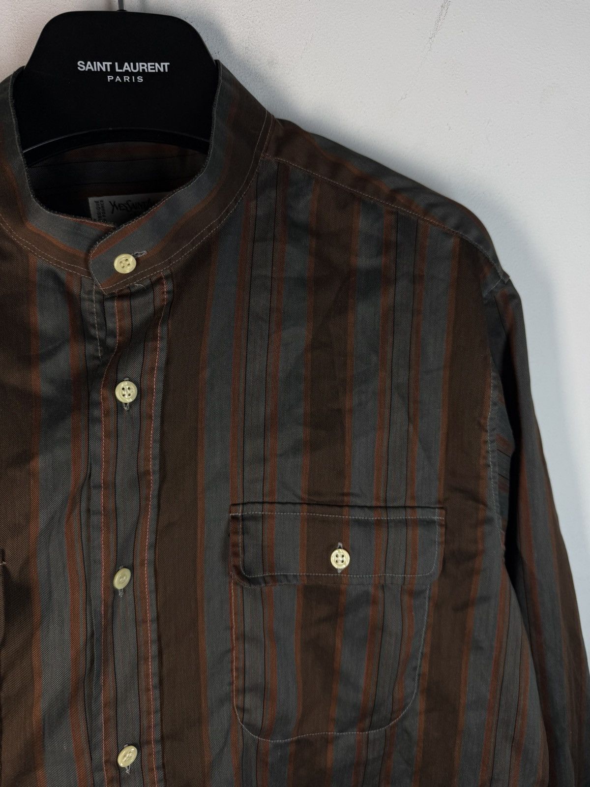 Yves Saint Laurent 90s Brown YSL Shirt Longlseeve France YSL Dress Shirt Size US L / EU 52-54 / 3 - 11 Thumbnail