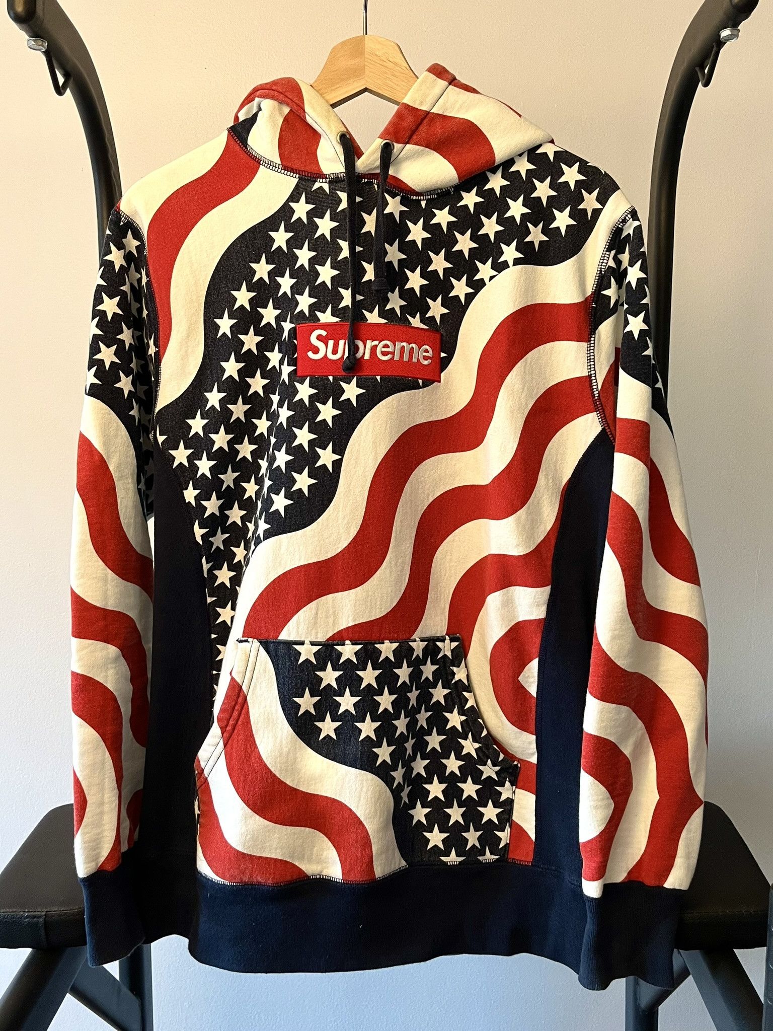 Supreme Supreme Box Logo Hoodie American Flags Medium USA FW14 Grailed