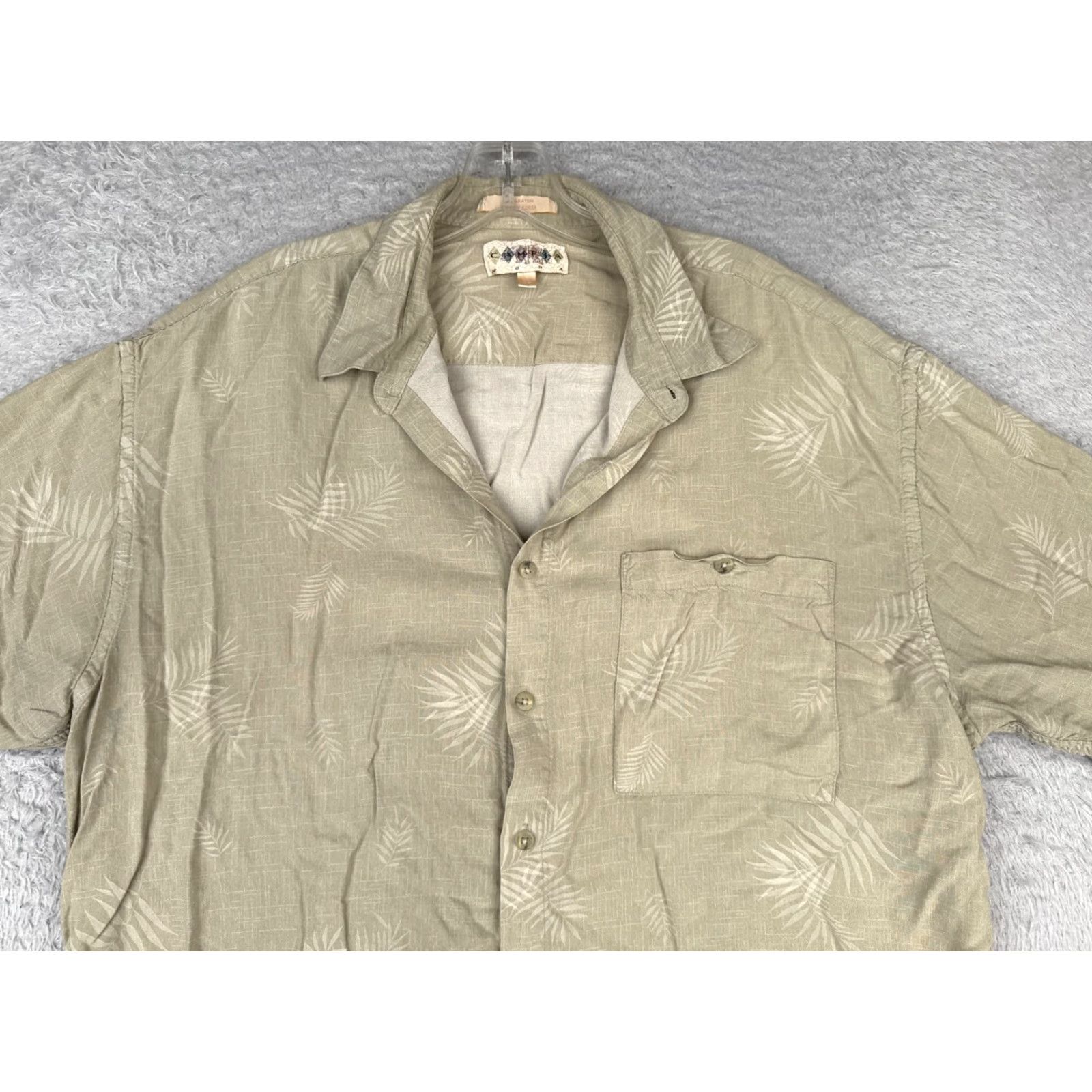 Vintage Campia Moda Shirt Mens XL Green Floral Hawaiian Resort Aloha Vacation Button-Up Casual Mens Size US XL / EU 56 / 4 - 4 Thumbnail