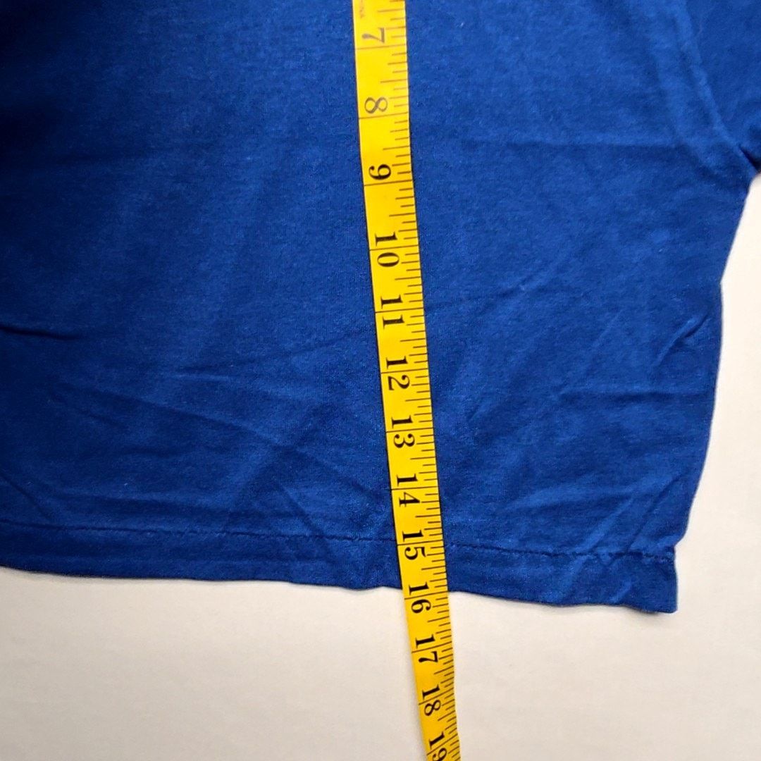 Fruit Of The Loom × Vintage Vintage Crop Top Shirt Sportswear Blue Blank XS Tee 80s Size XS / US 0-2 / IT 36-38 - 5 Thumbnail