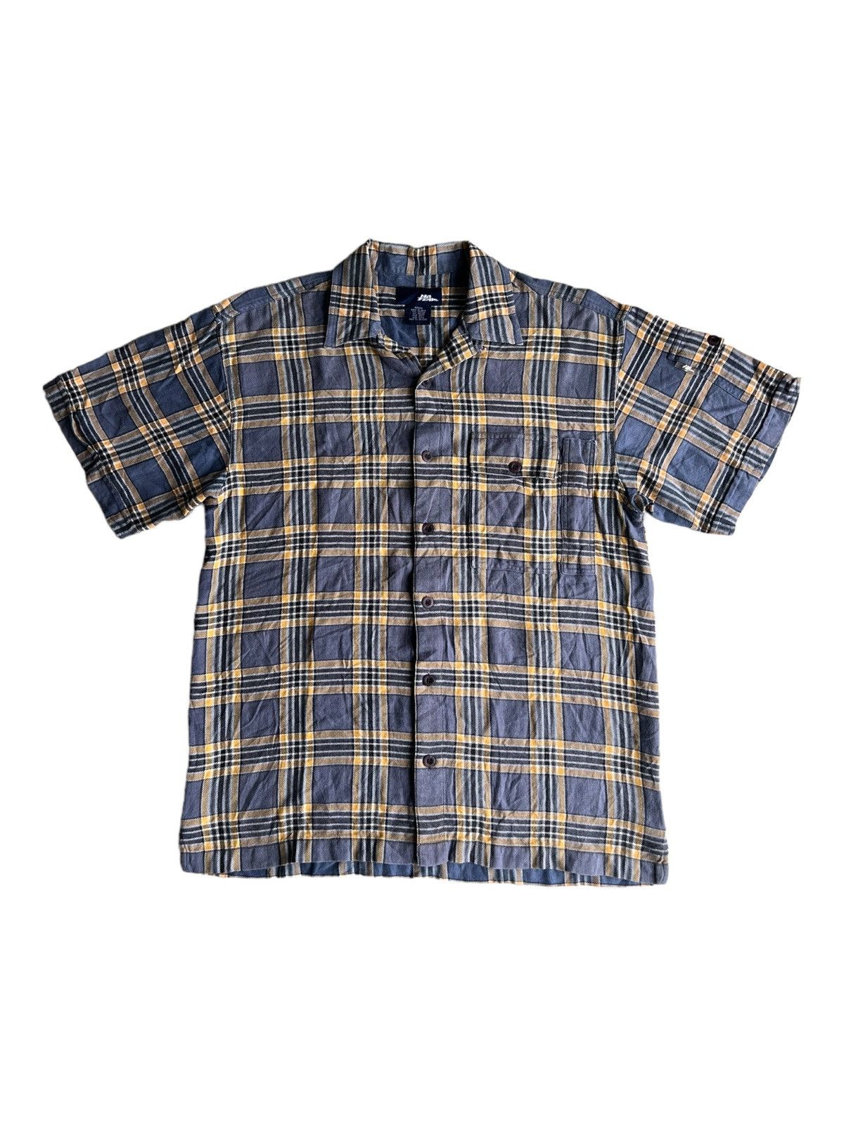 Garment Reproduction of Workers × Hook-Ups × No Fear Y2K No Fear Rayon Blend Madras Plaid Worker 🛹 Flannel Shirt Size US M / EU 48-50 / 2 - 2 Thumbnail