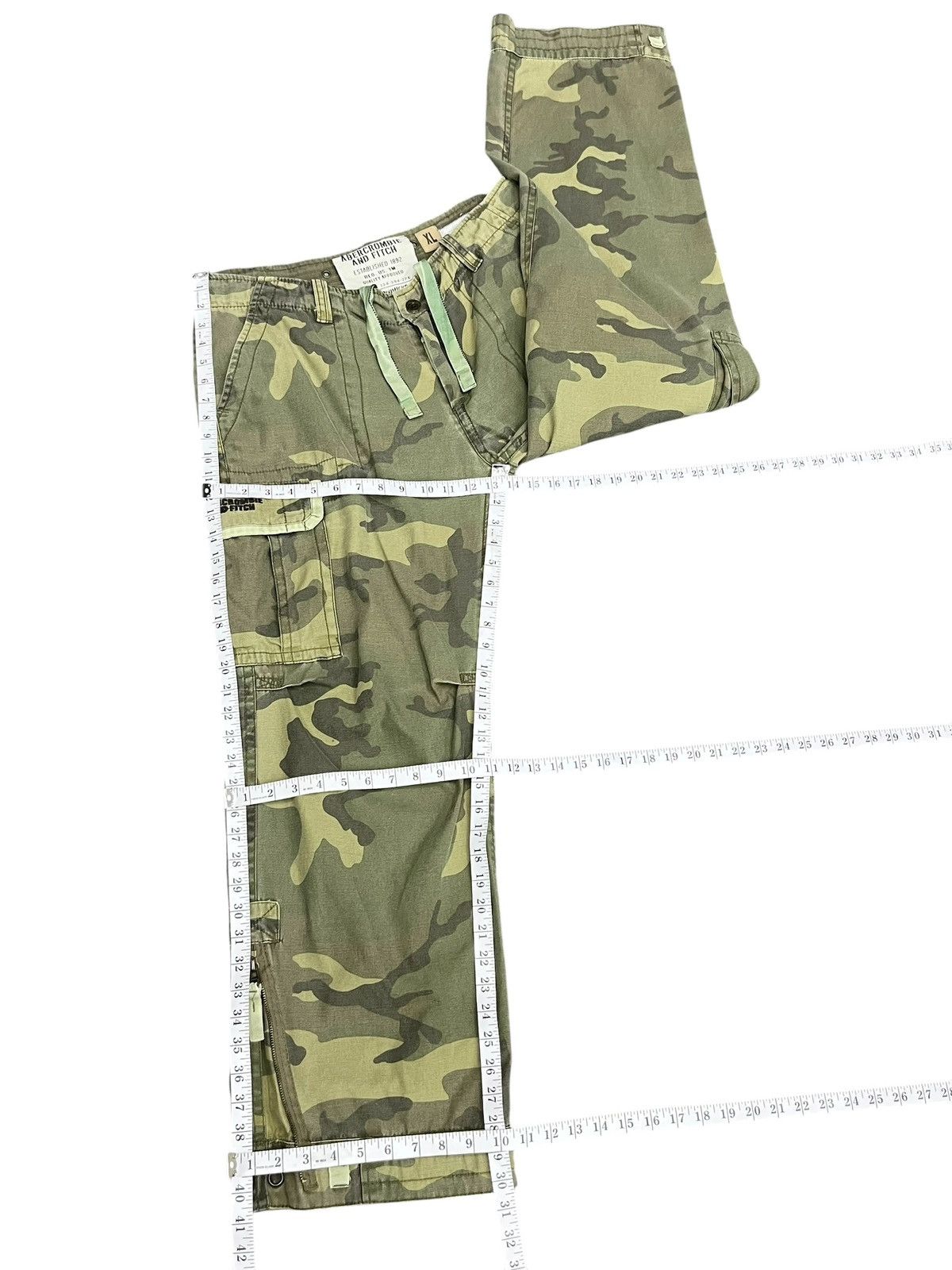 Abercrombie & Fitch 💥Vintage Y2K A&F Military Camo Zip Leg Baggy Cargo Pants Size US 34 / EU 50 - 12 Thumbnail