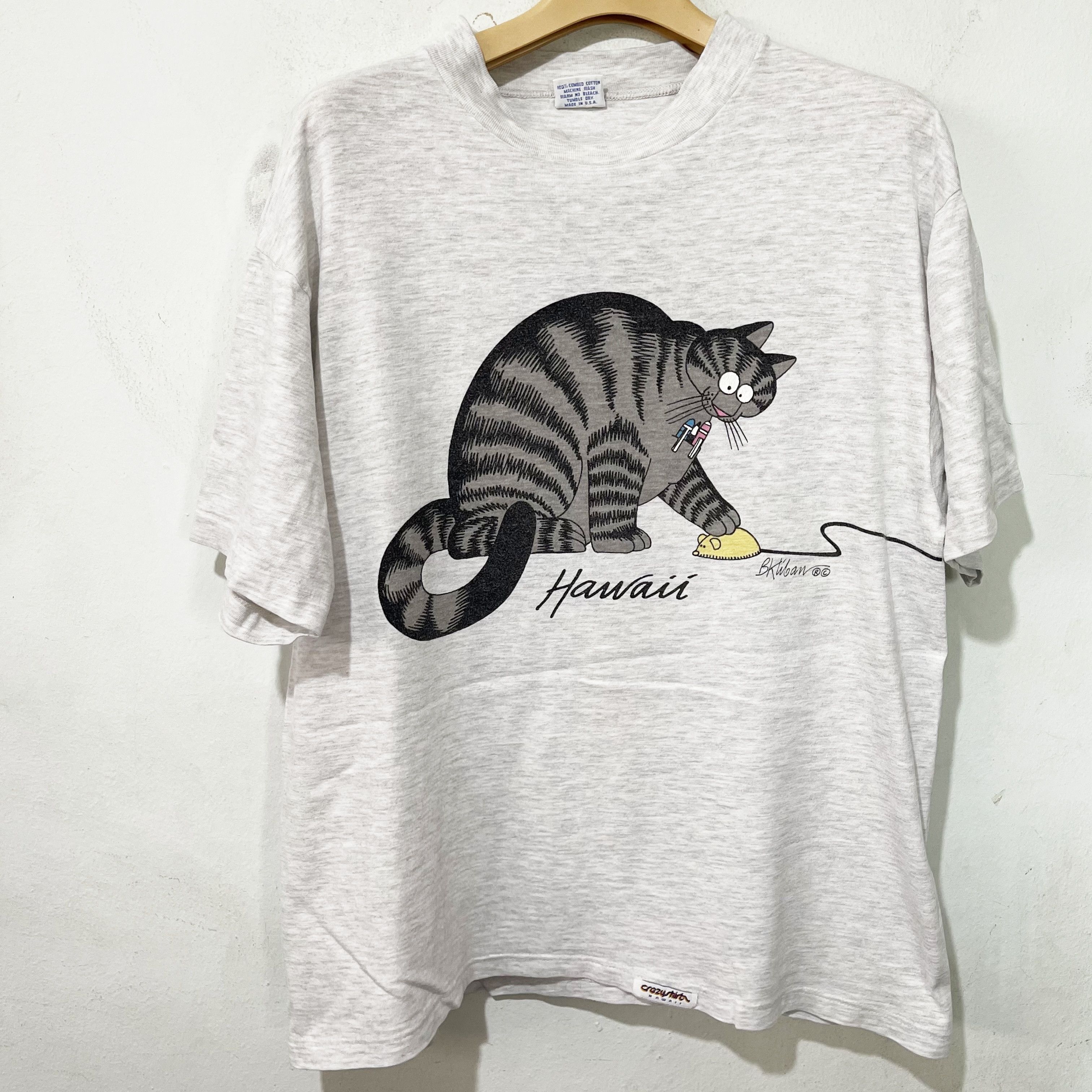 Vintage Vintage 90s B. Kliban Cat Crazy Shirt Size US M / EU 48-50 / 2 - 1 Thumbnail