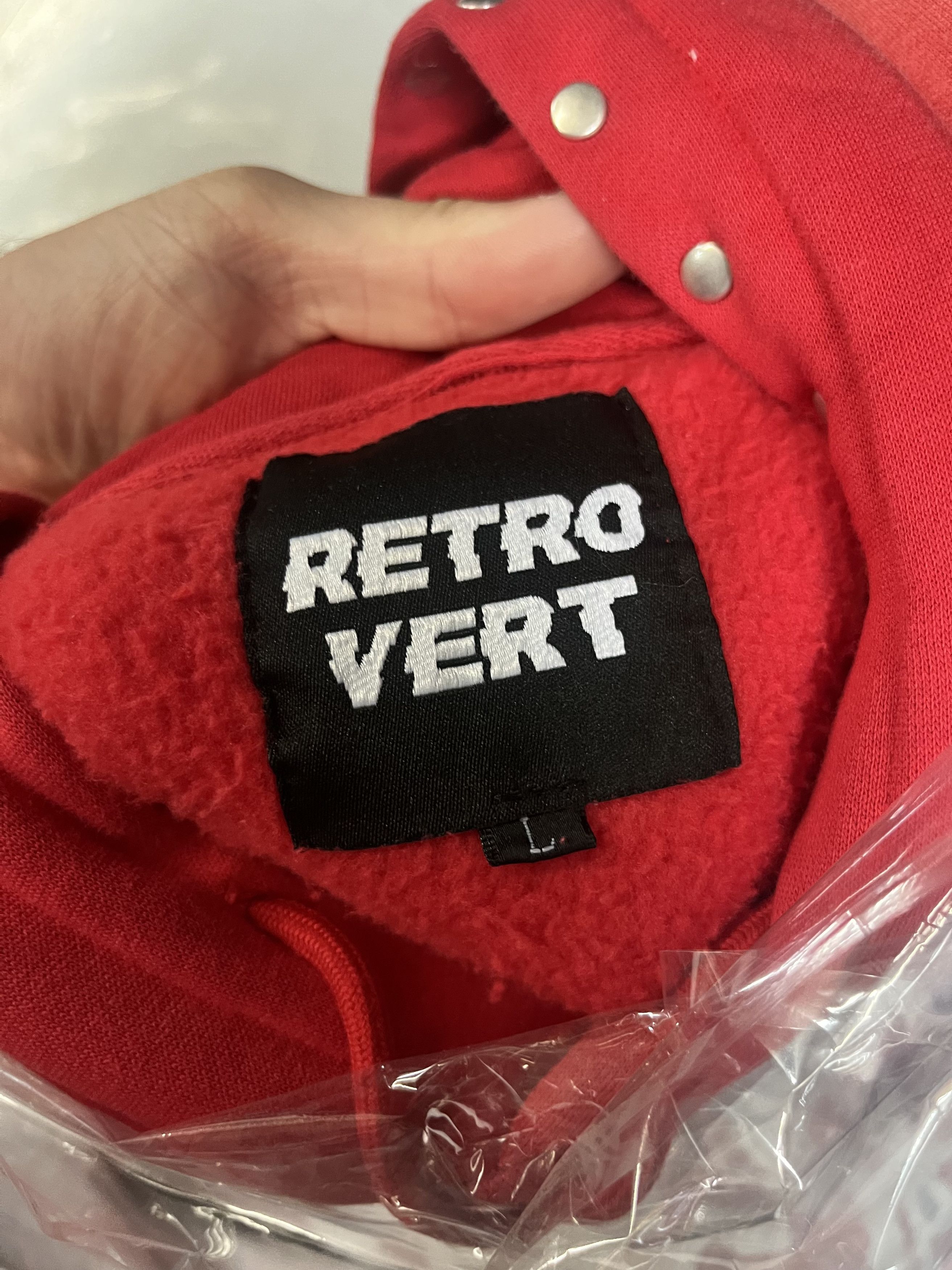 RETROVERT Red Studded Destruction Hoodie Size US L / EU 52-54 / 3 - 2 Thumbnail