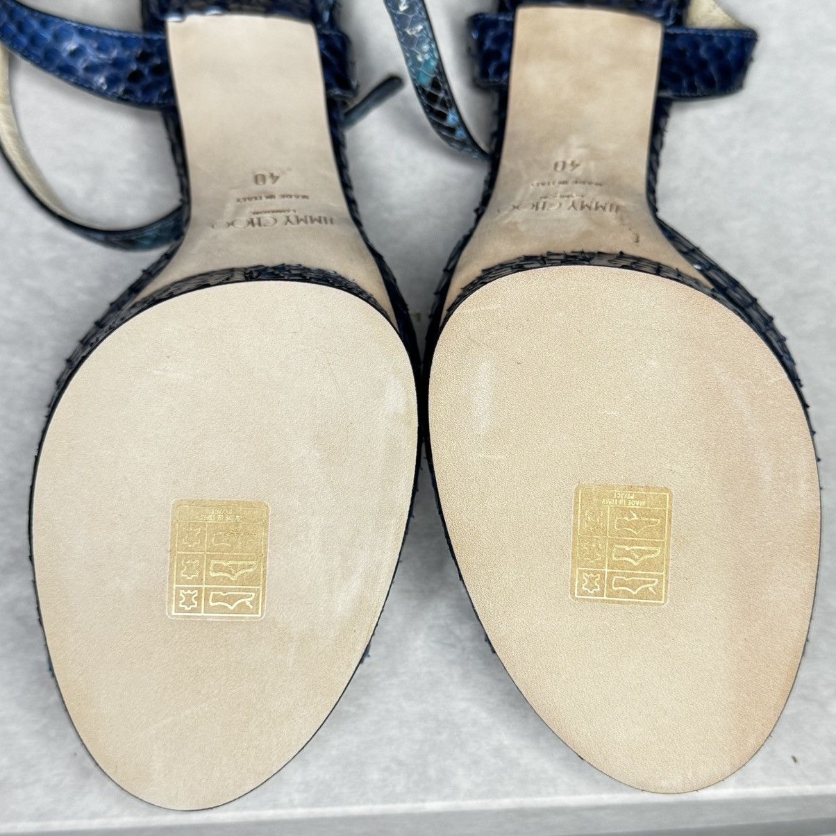 Jimmy Choo Jimmy Choo Peachy 105 – Sky Mix – Size 40 - Painted Python Size US 10 / IT 40 - 7 Thumbnail